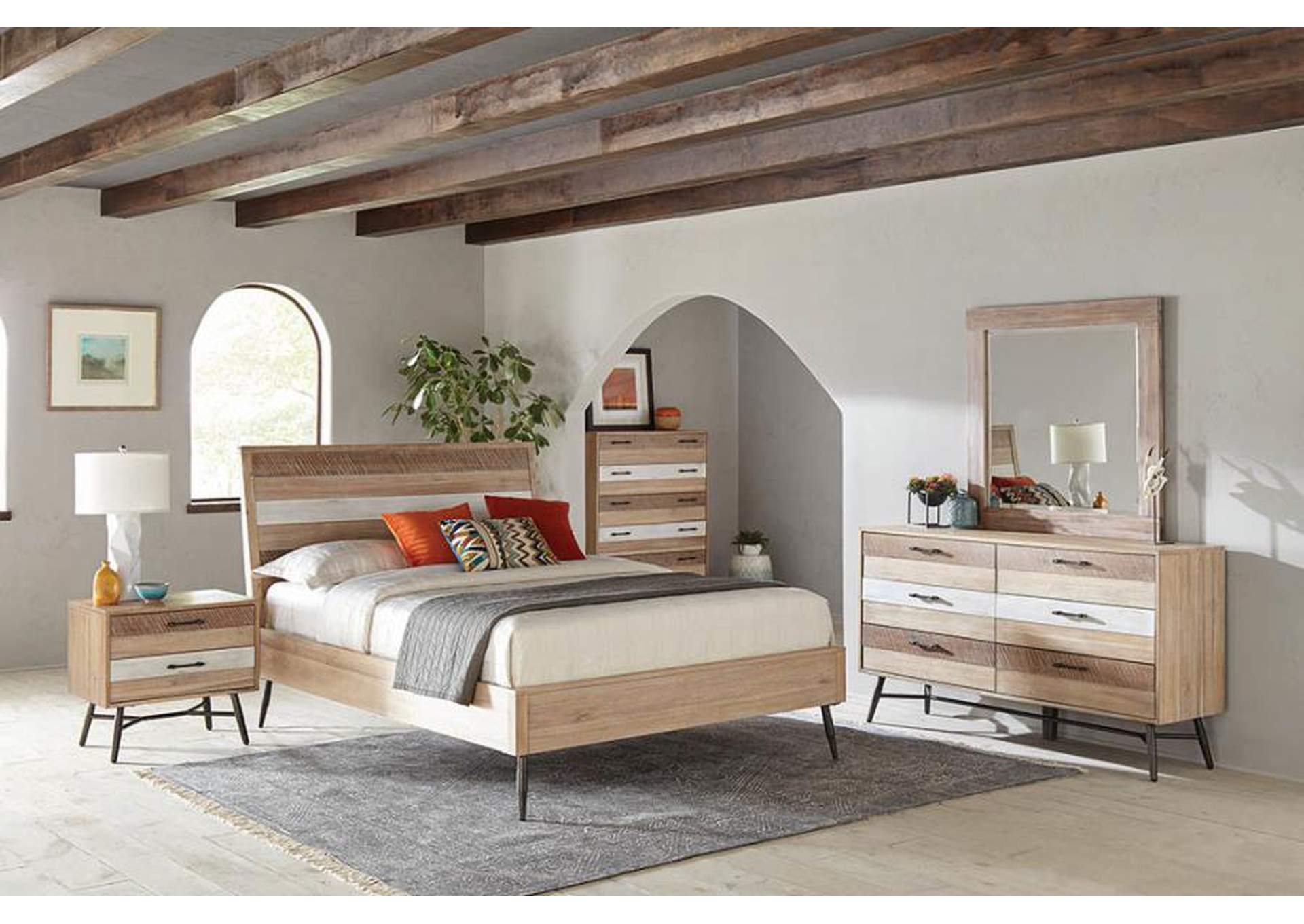 Marlow 5piece California King Bedroom Set Rough Sawn Multi