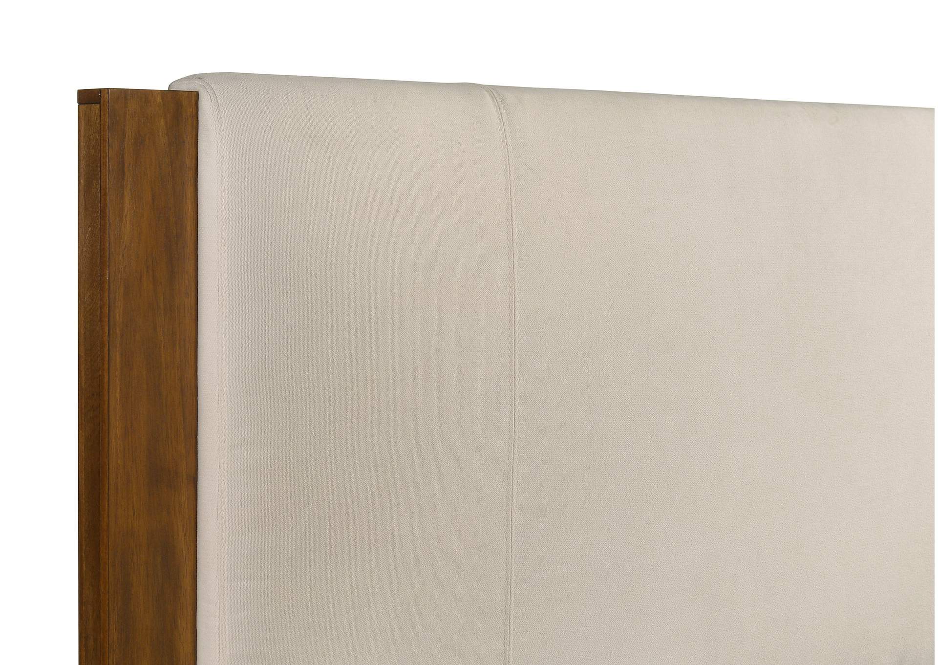 Adderley Eastern King Wood Panel Bed Cream and Warm Brown image 8