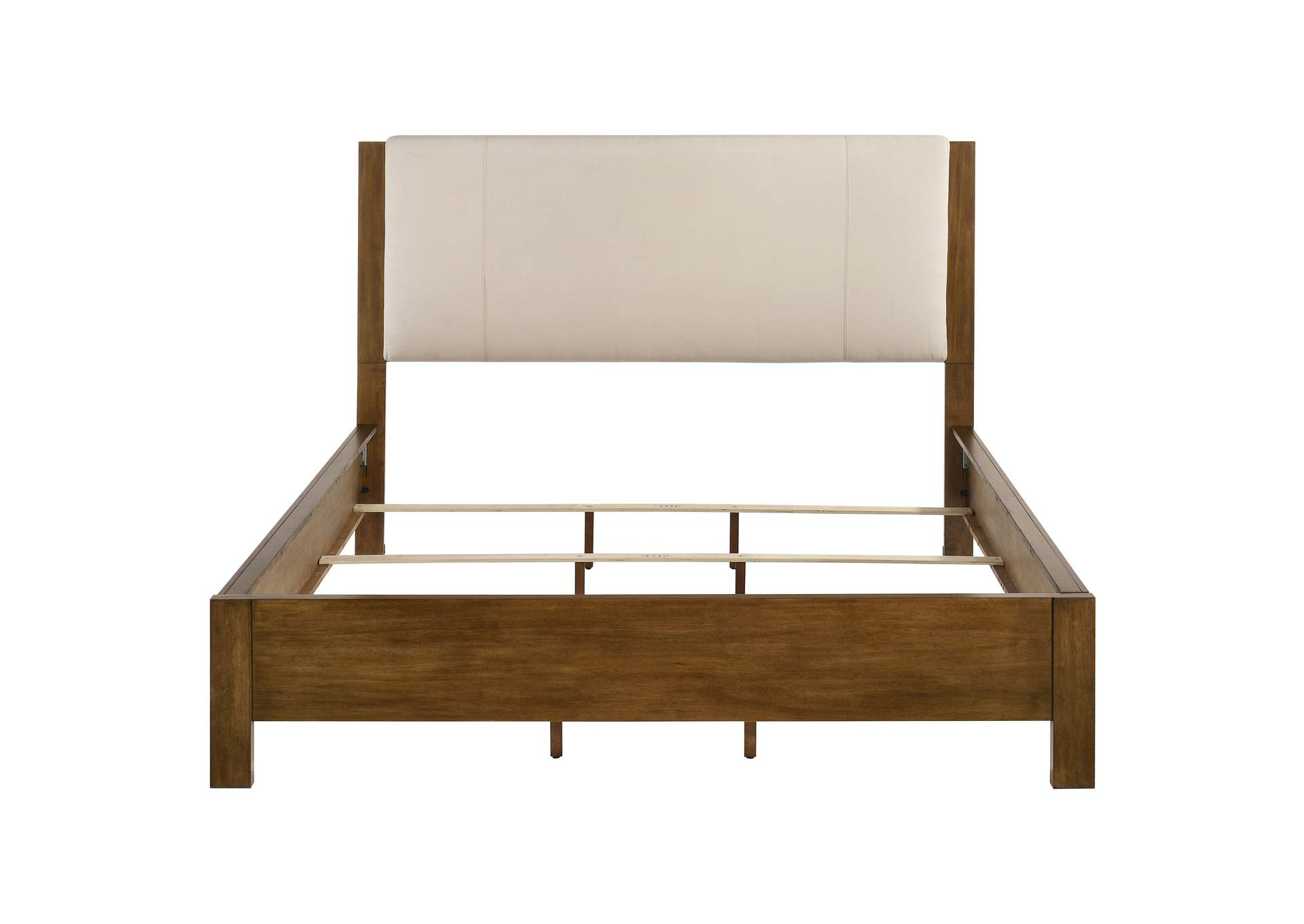 Adderley California King Wood Panel Bed Cream and Warm Brown image 5
