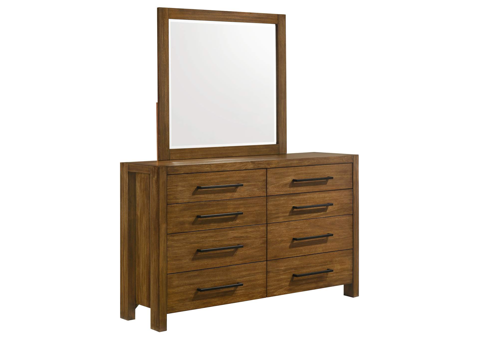 Adderley 8-drawer Bedroom Dresser and Mirror Warm Brown image 1
