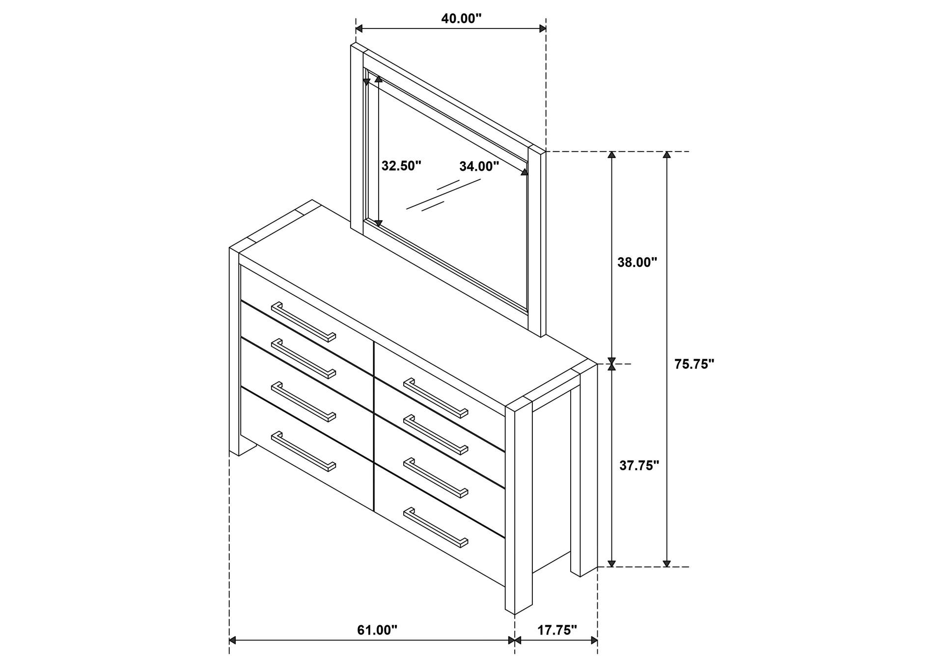 Adderley 8-drawer Bedroom Dresser and Mirror Warm Brown image 14