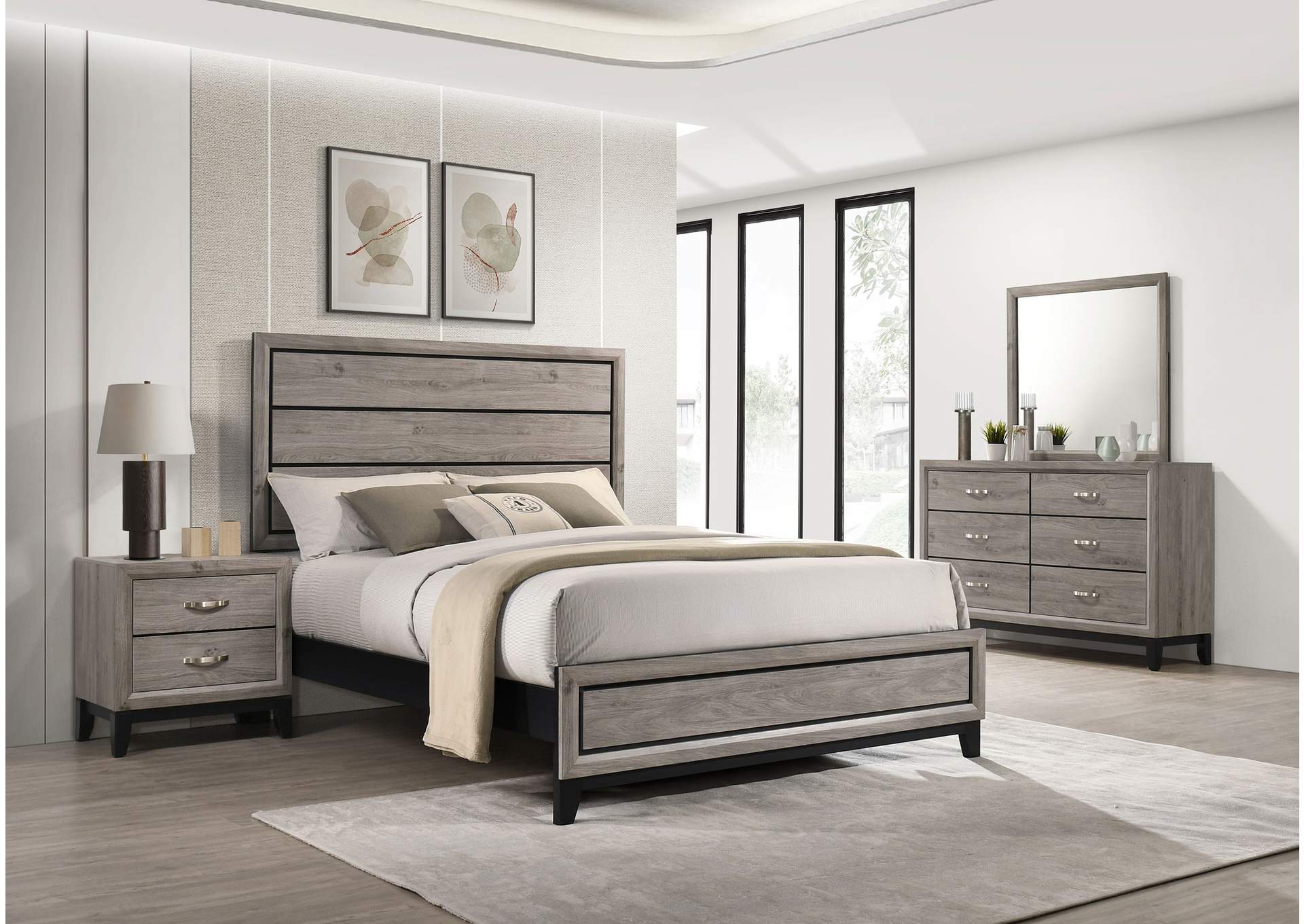 Valen Four-piece Full Bedroom Set Light Taupe image 1