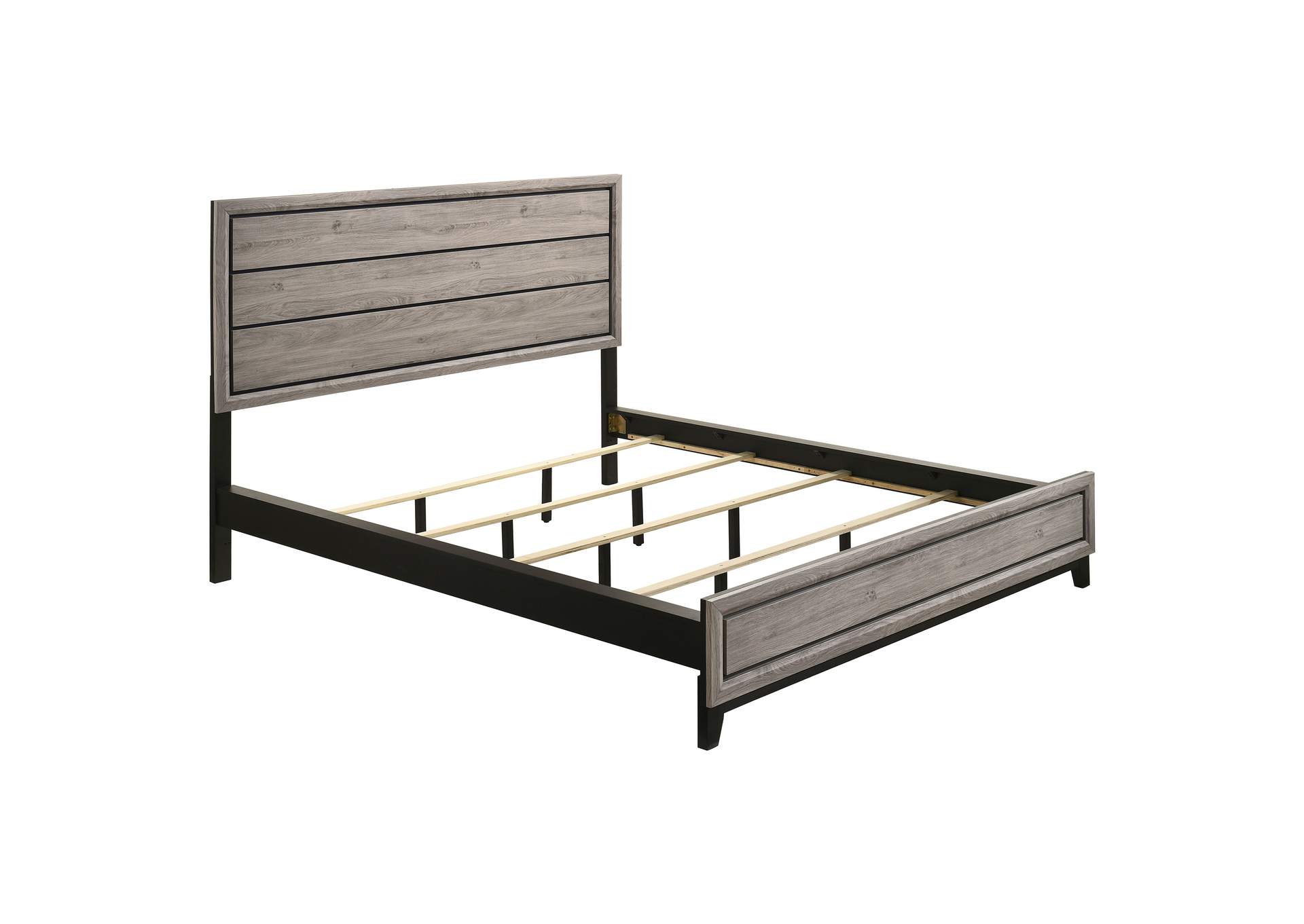 Valen Wood California King Panel Bed Light Taupe image 1