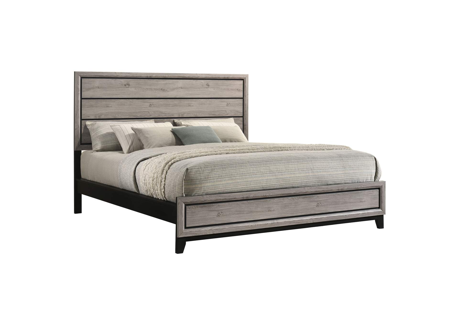 Valen Wood California King Panel Bed Light Taupe image 4