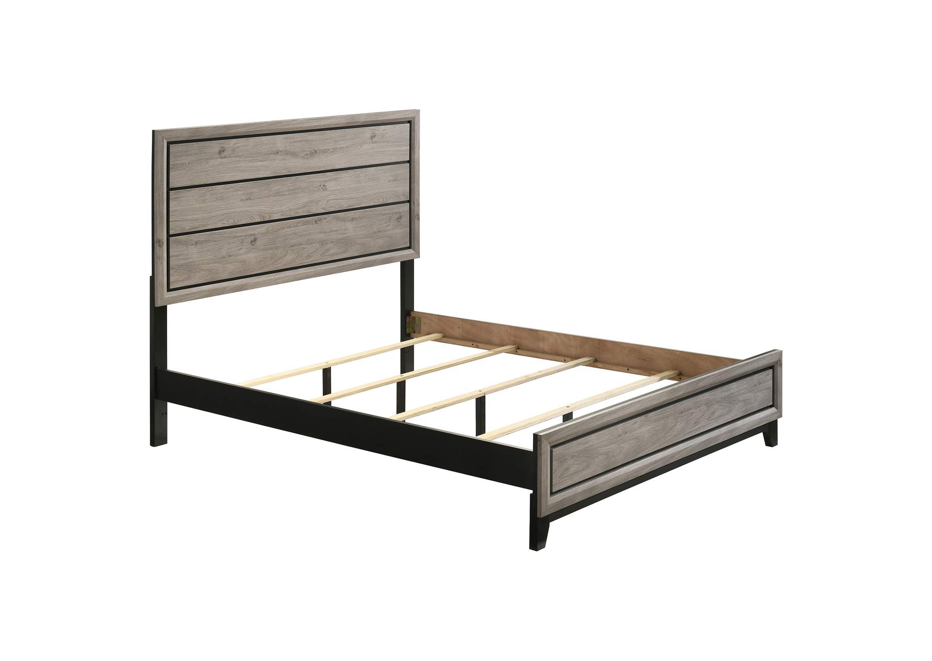 Valen Wood Queen Panel Bed Light Taupe image 1