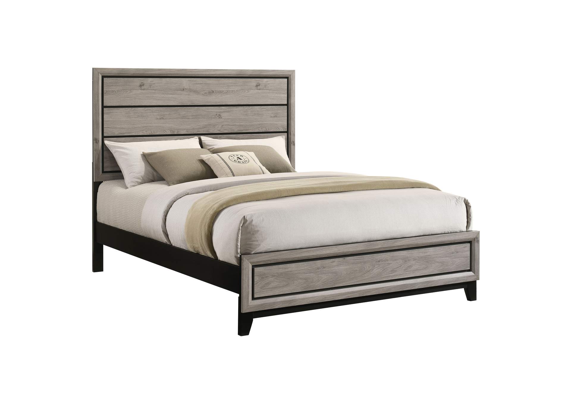 Valen Wood Queen Panel Bed Light Taupe image 4