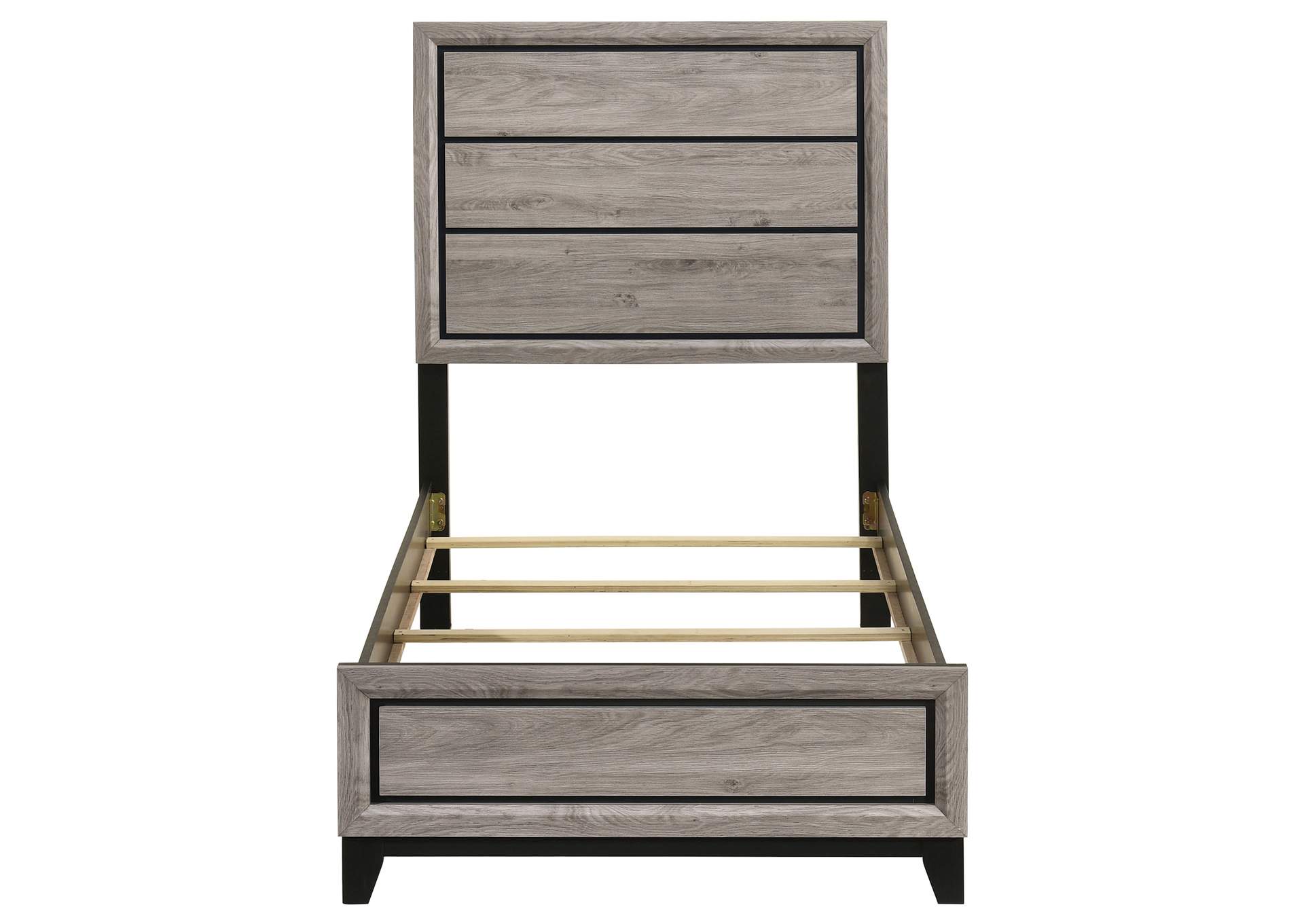 Valen Wood Twin Panel Bed Light Taupe image 5