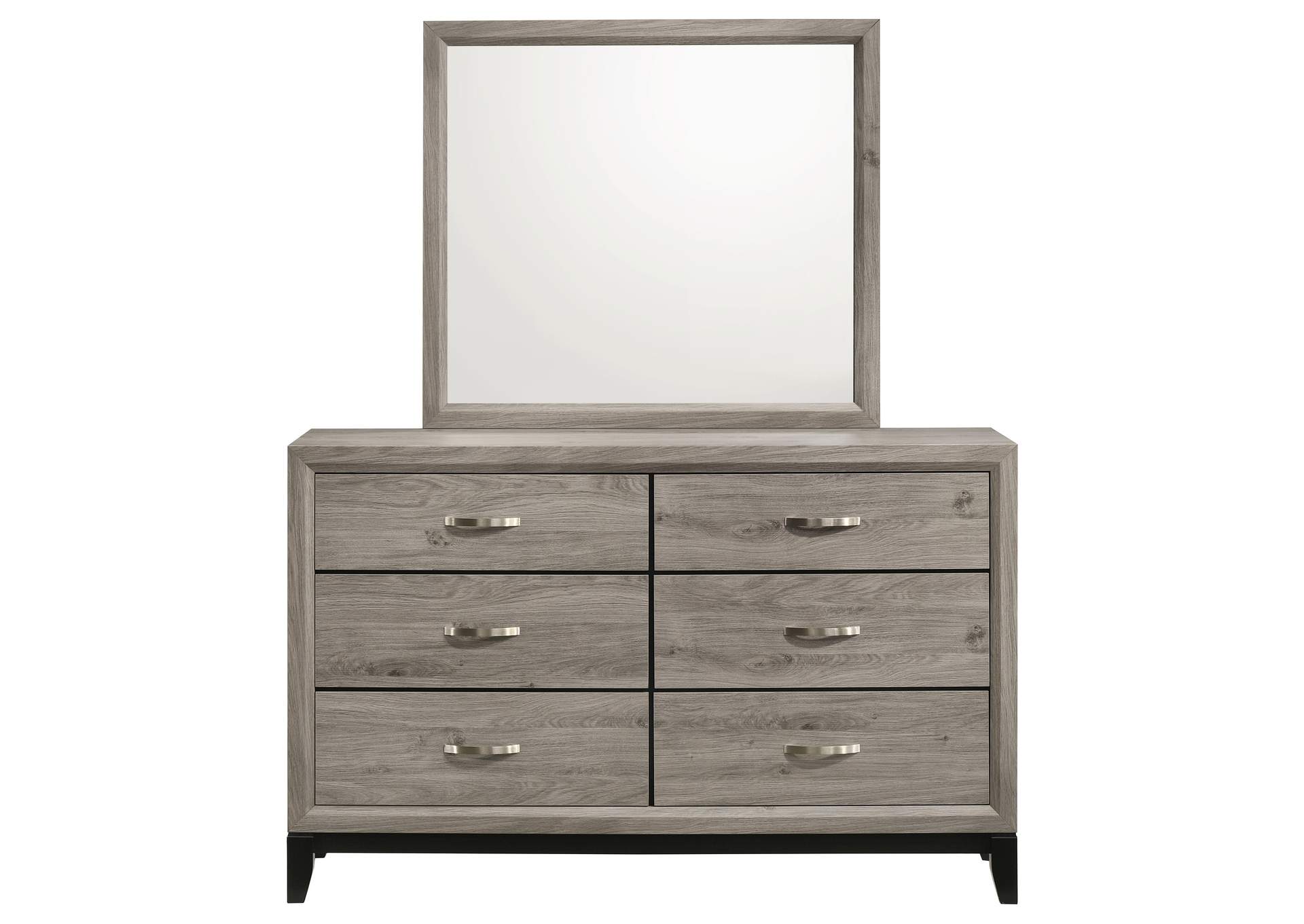 Valen 6-drawer Bedroom Dresser and Mirror Light Taupe image 4