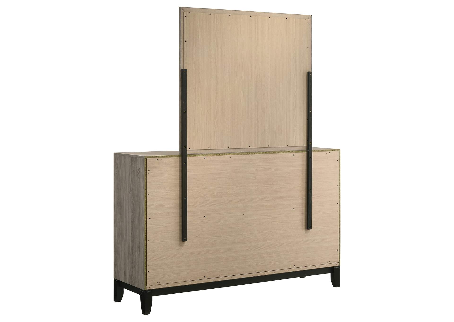 Valen 6-drawer Bedroom Dresser and Mirror Light Taupe image 7