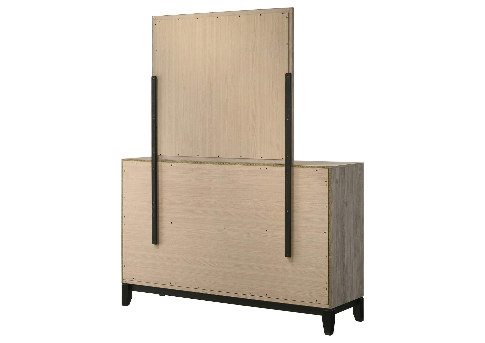 Valen 6-drawer Bedroom Dresser and Mirror Light Taupe image 9