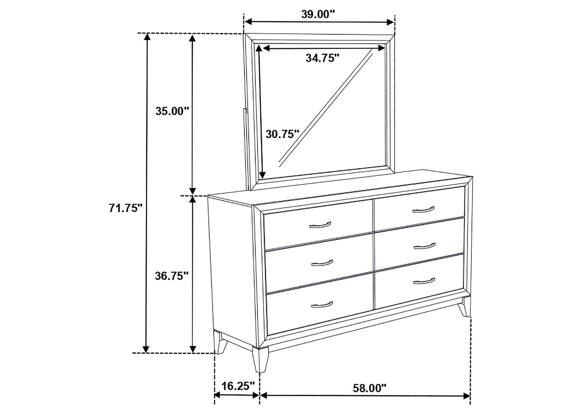 Valen 6-drawer Bedroom Dresser and Mirror Light Taupe image 14