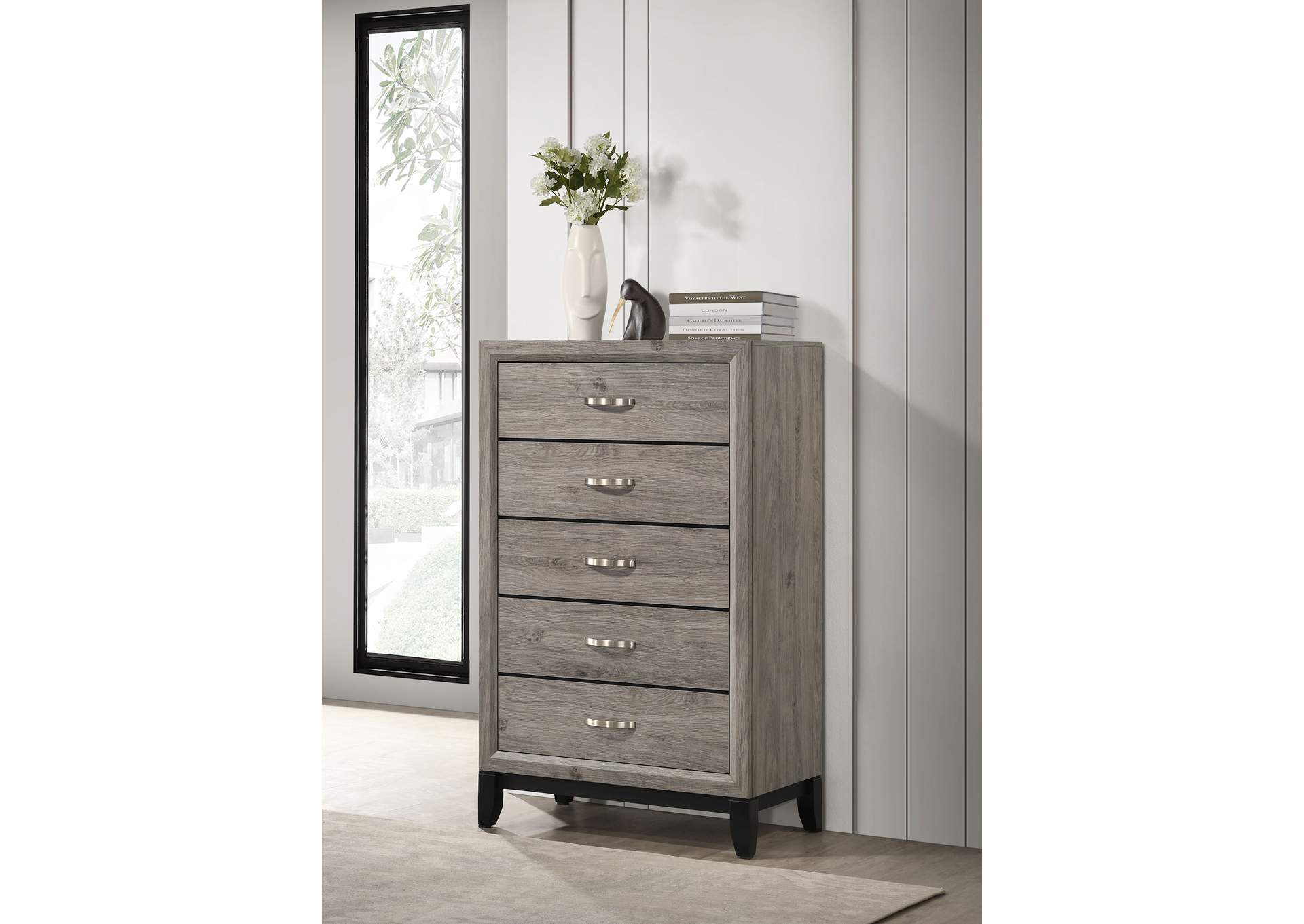 Valen 5-drawer Bedroom Chest of Drawers Light Taupe image 3