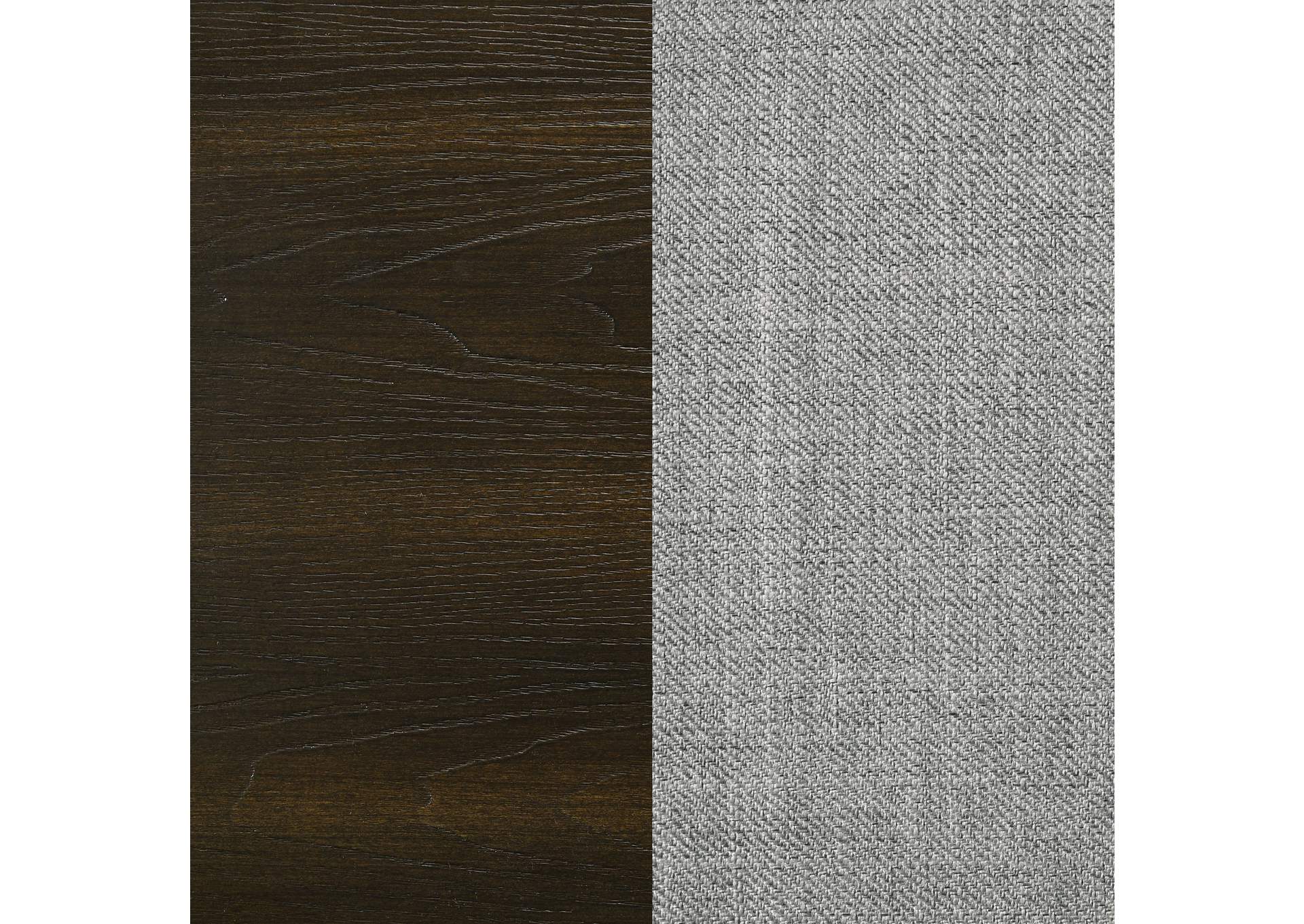 Atlas 63-inch California King Upholstered Panel Bed Grey and Dark Oak image 11