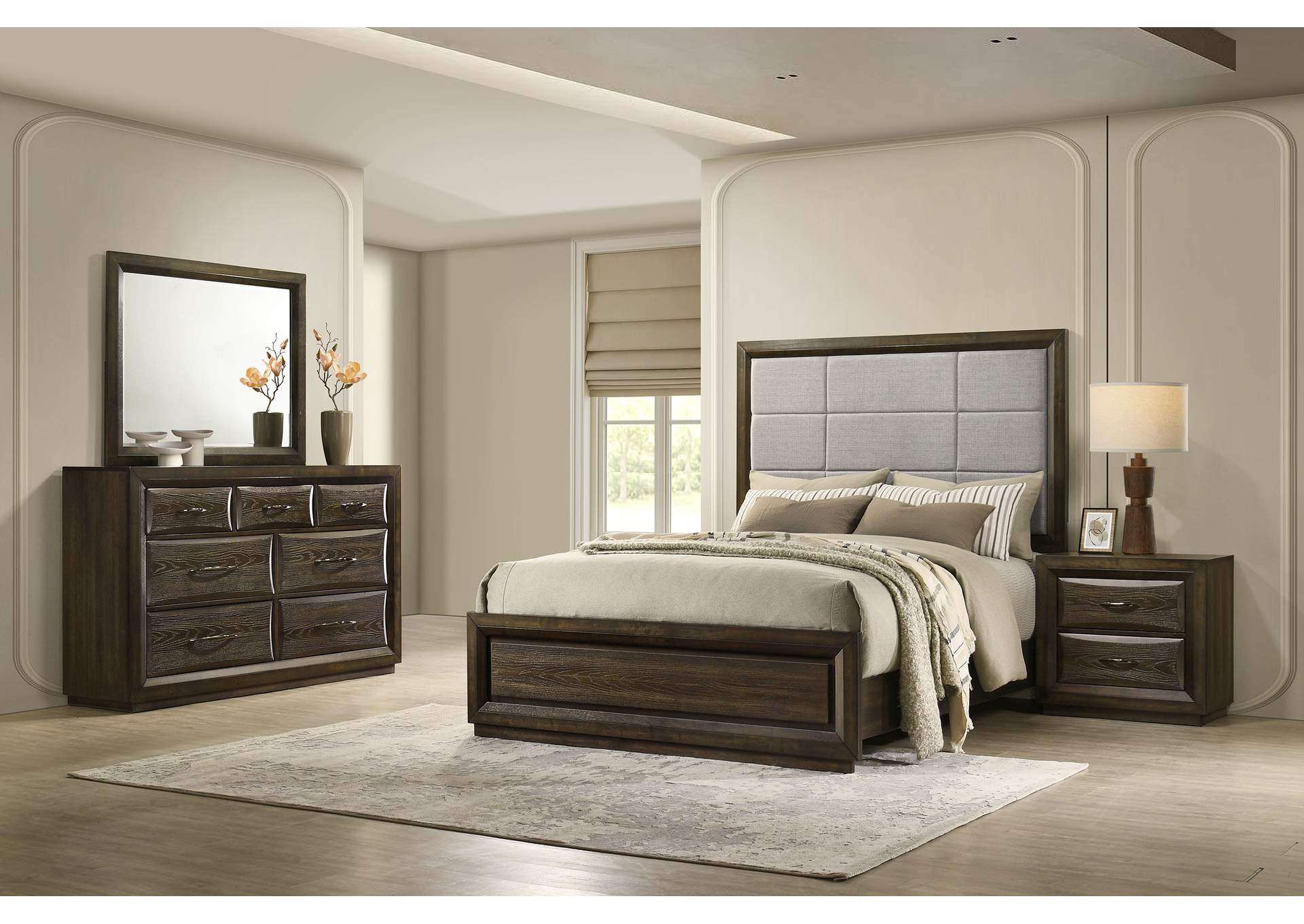 Atlas 4-piece Queen Bedroom Set Dark Oak image 1