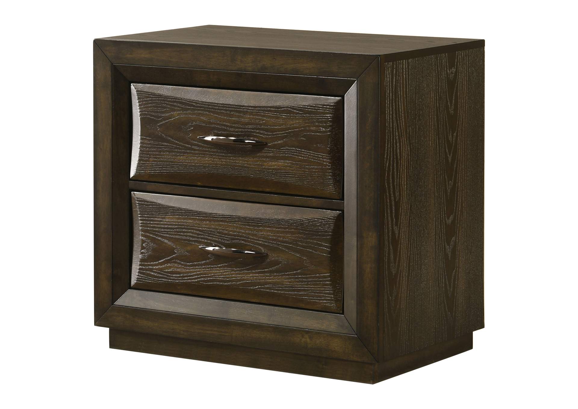Atlas 2-drawer Bedroom Nightstand Bedside Table Dark Oak image 5