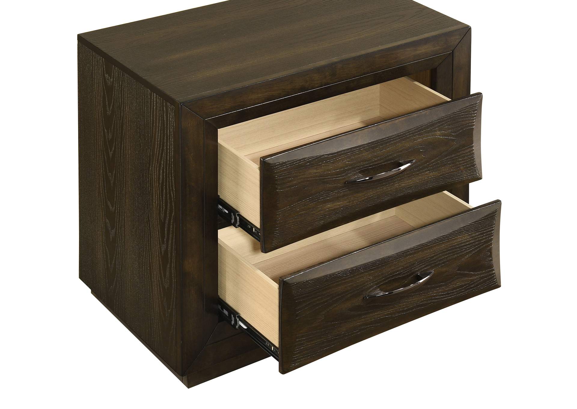 Atlas 2-drawer Bedroom Nightstand Bedside Table Dark Oak image 12