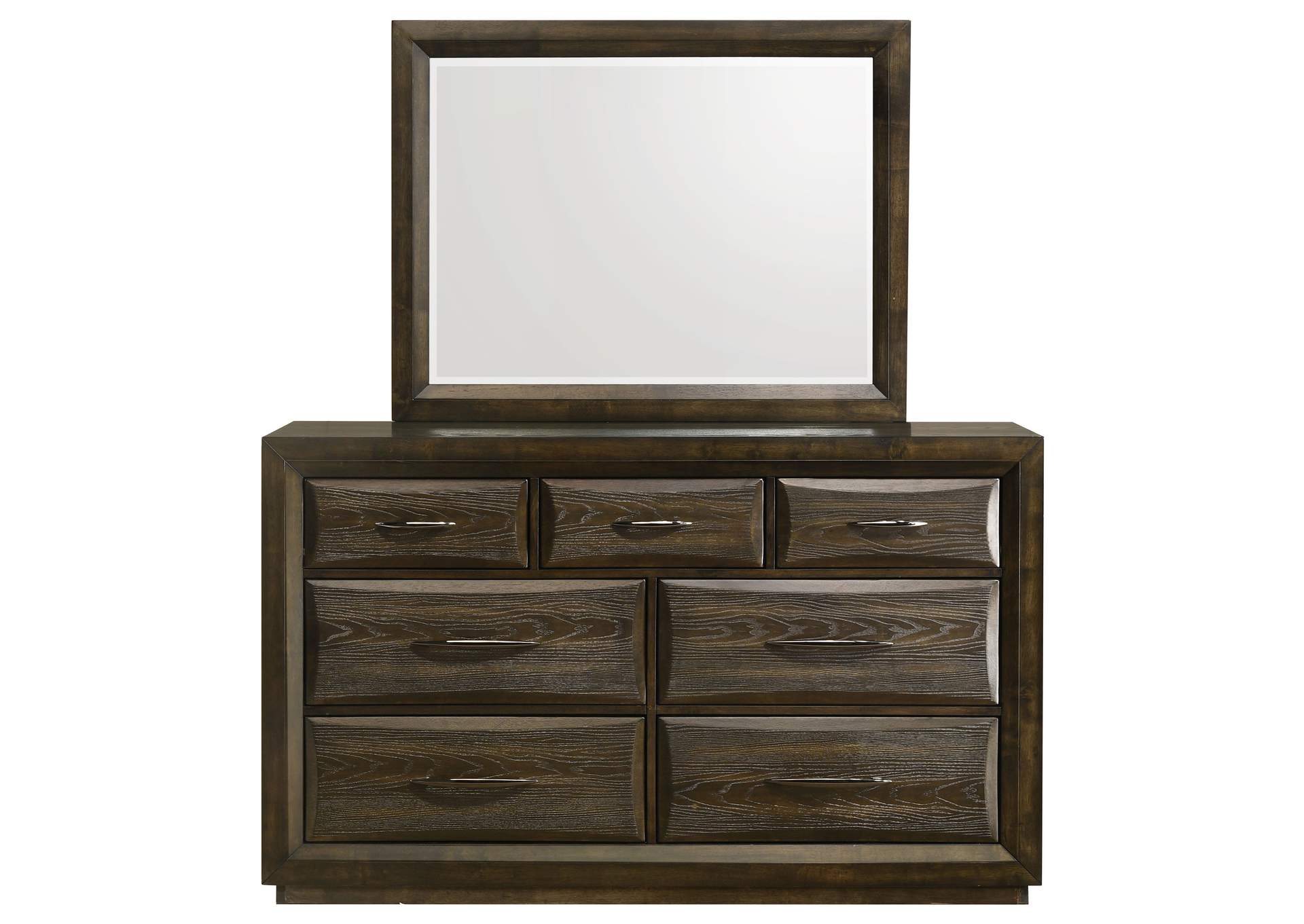 Atlas 7-drawer Bedroom Dresser and Mirror Set Dark Oak image 4