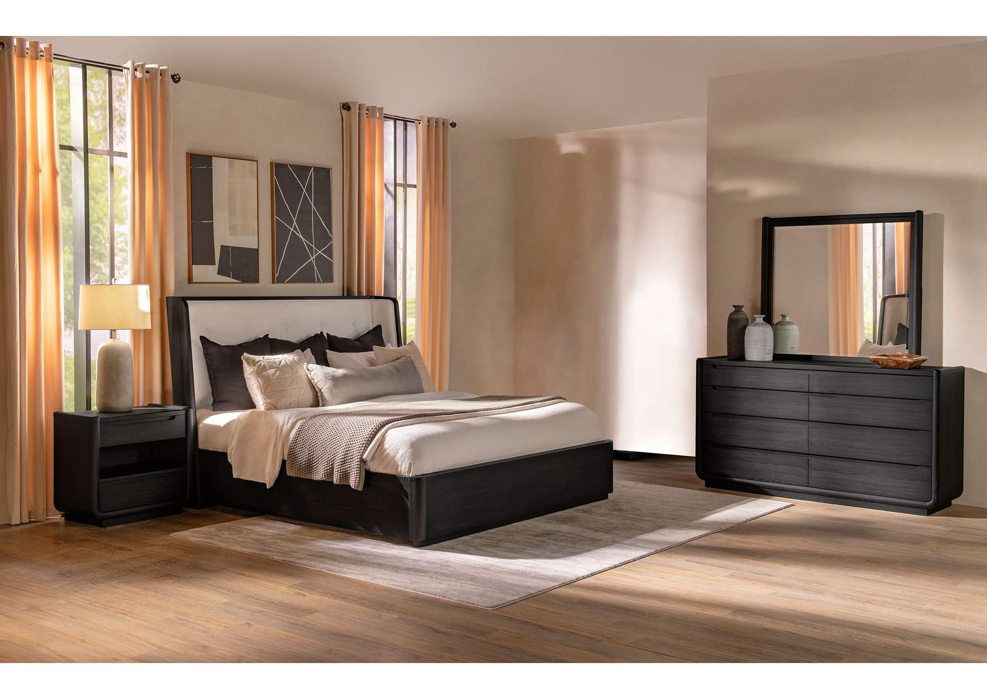 Leandro 4-piece Queen Bedroom Set Burnished Black image 1