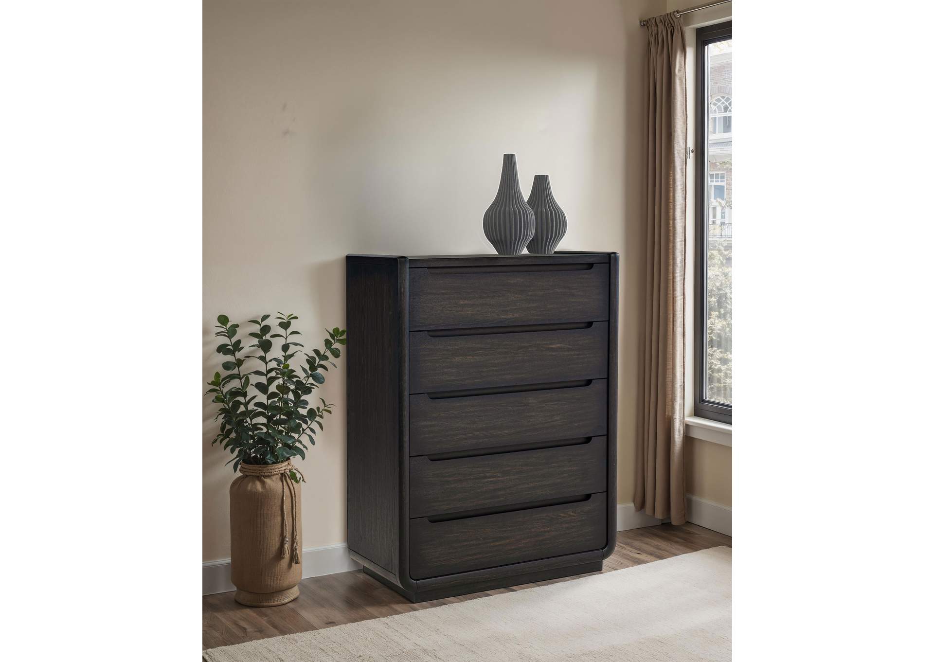 Leandro 5-drawer Bedroom Chest of Drawers Burnished Black image 4