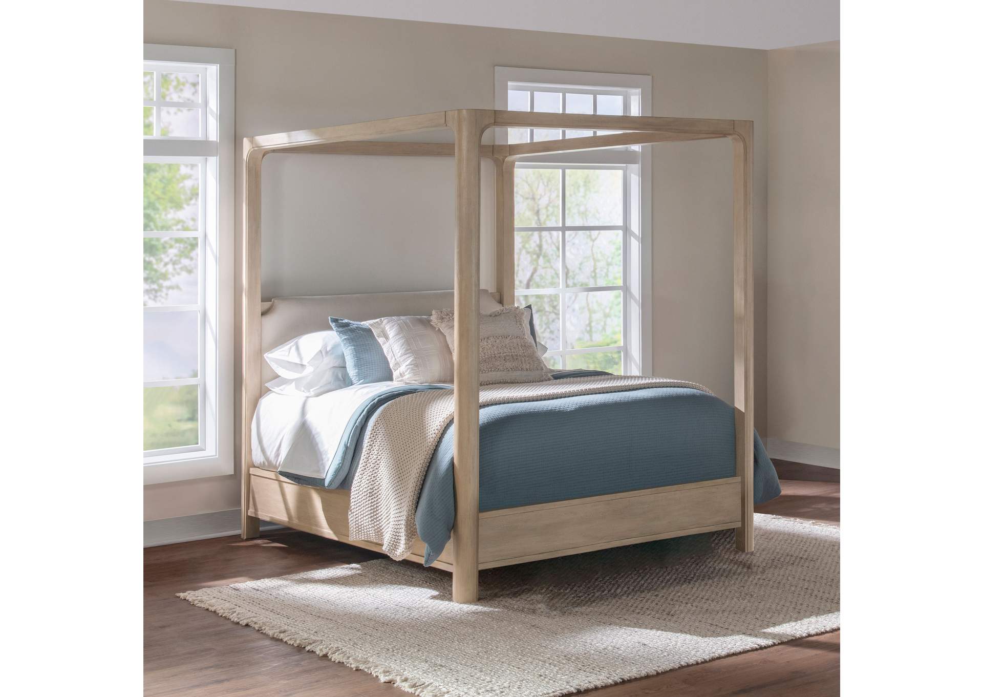 Solano 85-inch California King Canopy Bed Weathered Mango image 3