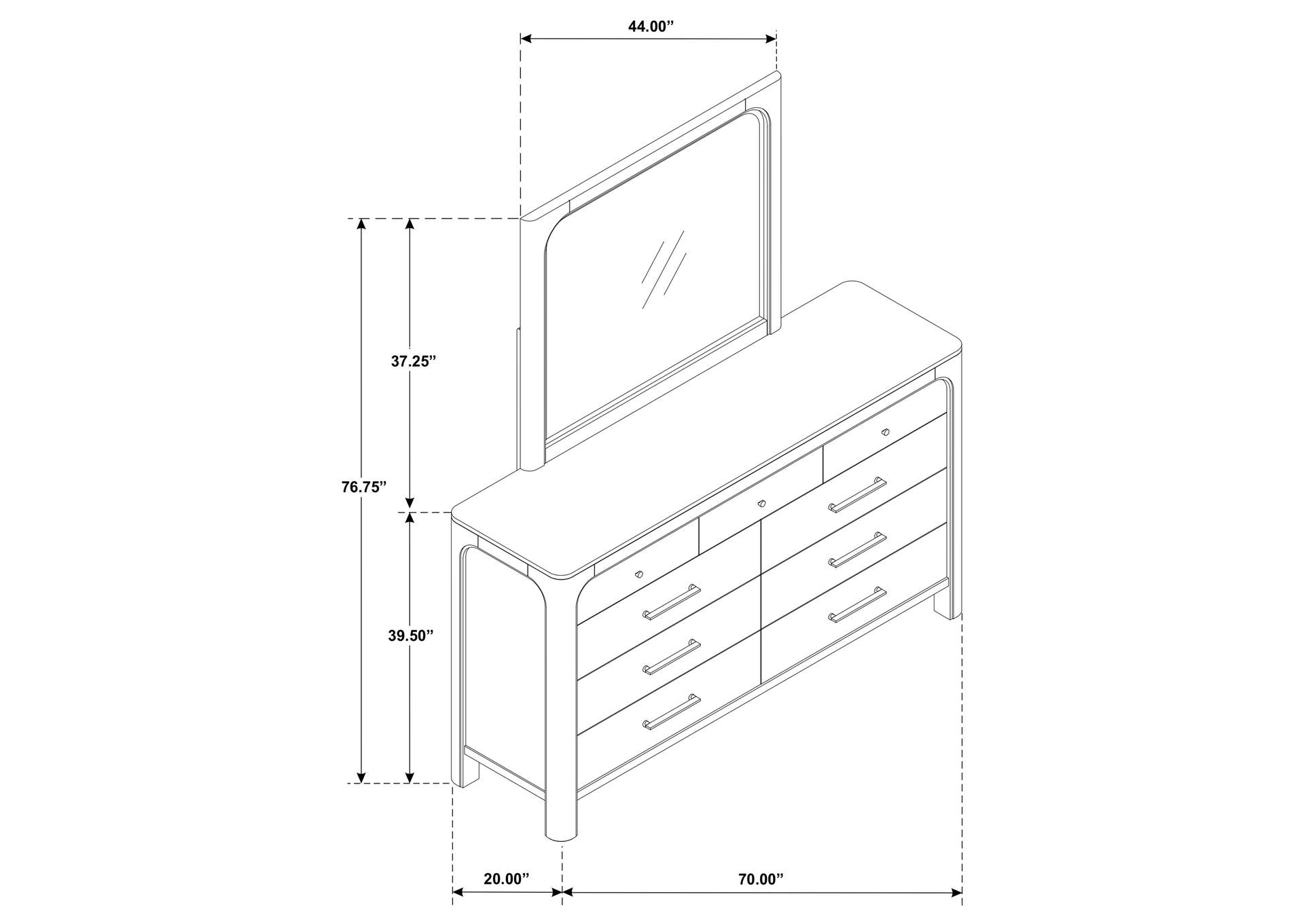 Solano 9-drawer Bedroom Dresser with Mirror Weathered Mango image 15