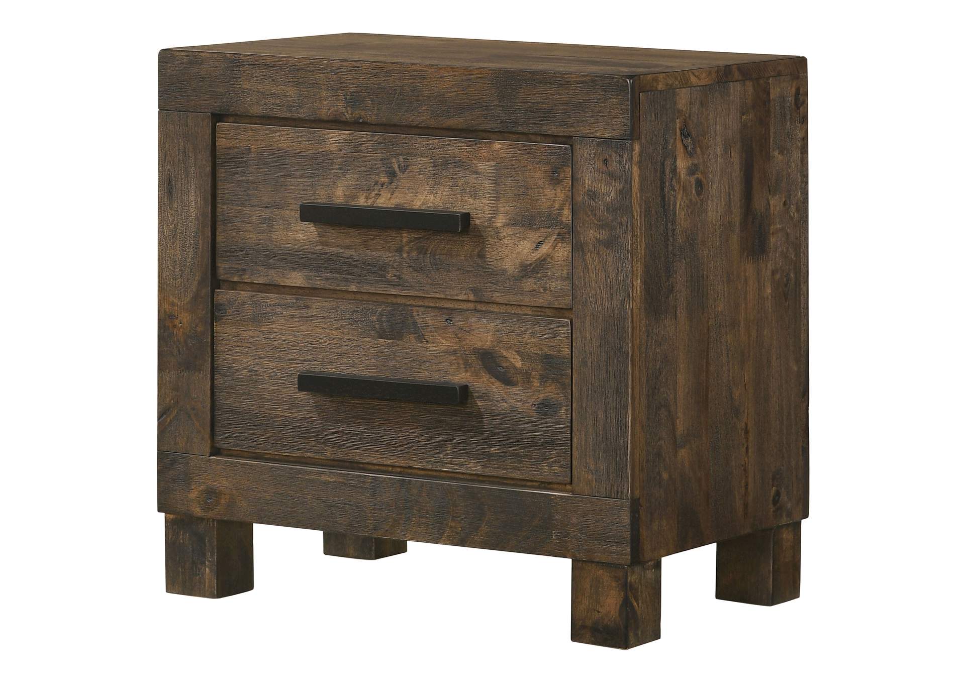 Woodmont 2-drawer Nightstand Rustic Golden Brown