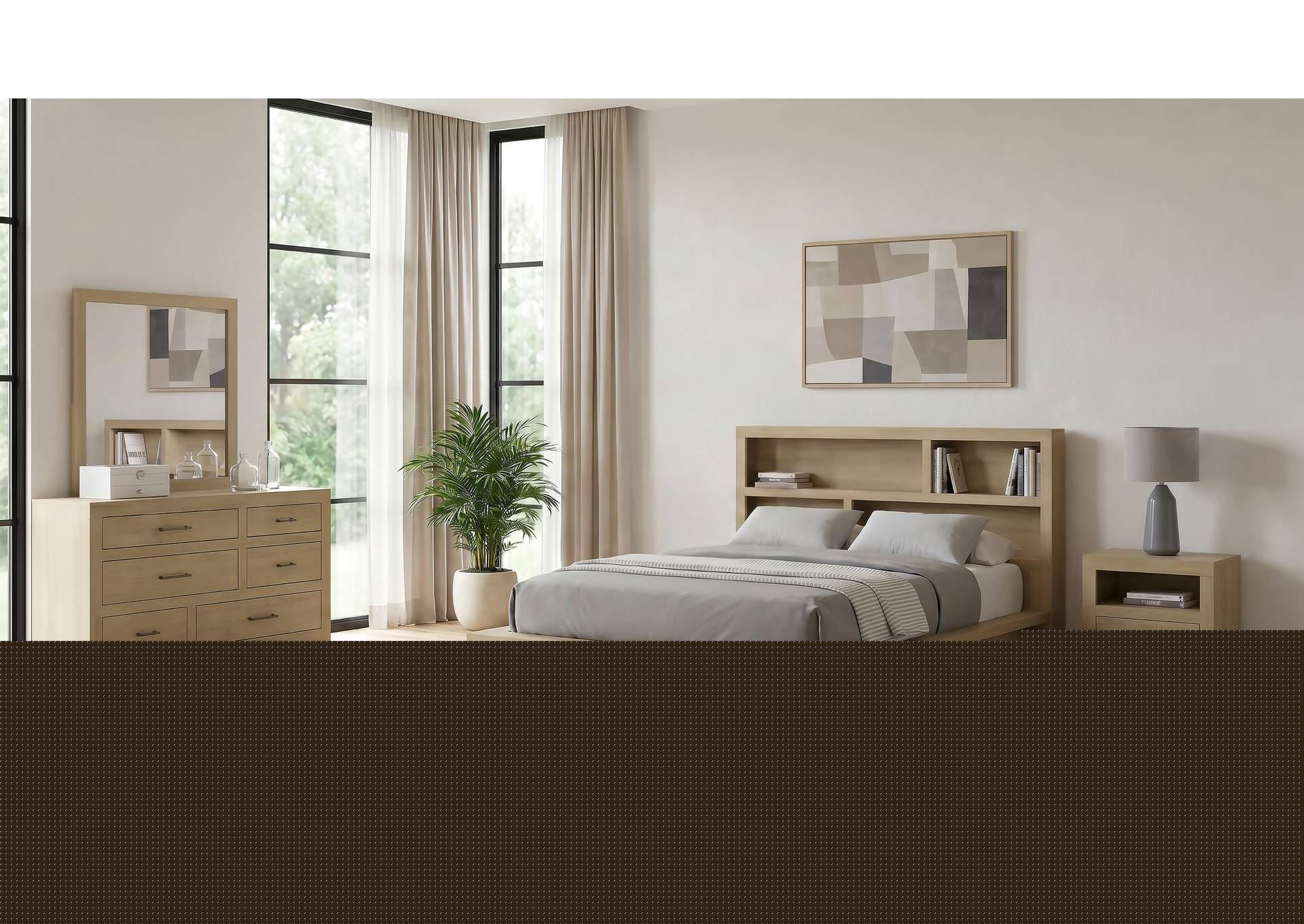 Hendricks 4-piece California King Bedroom Set Light Oak image 1