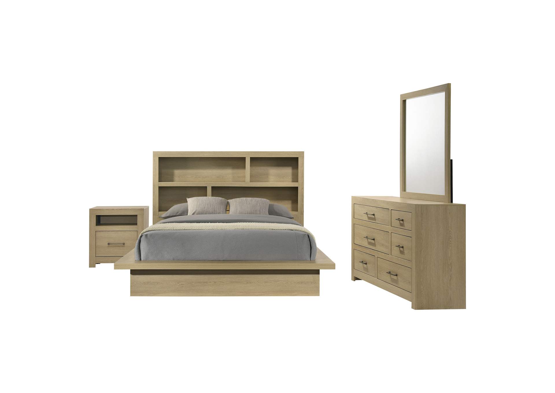 Hendricks 4-piece California King Bedroom Set Light Oak image 19