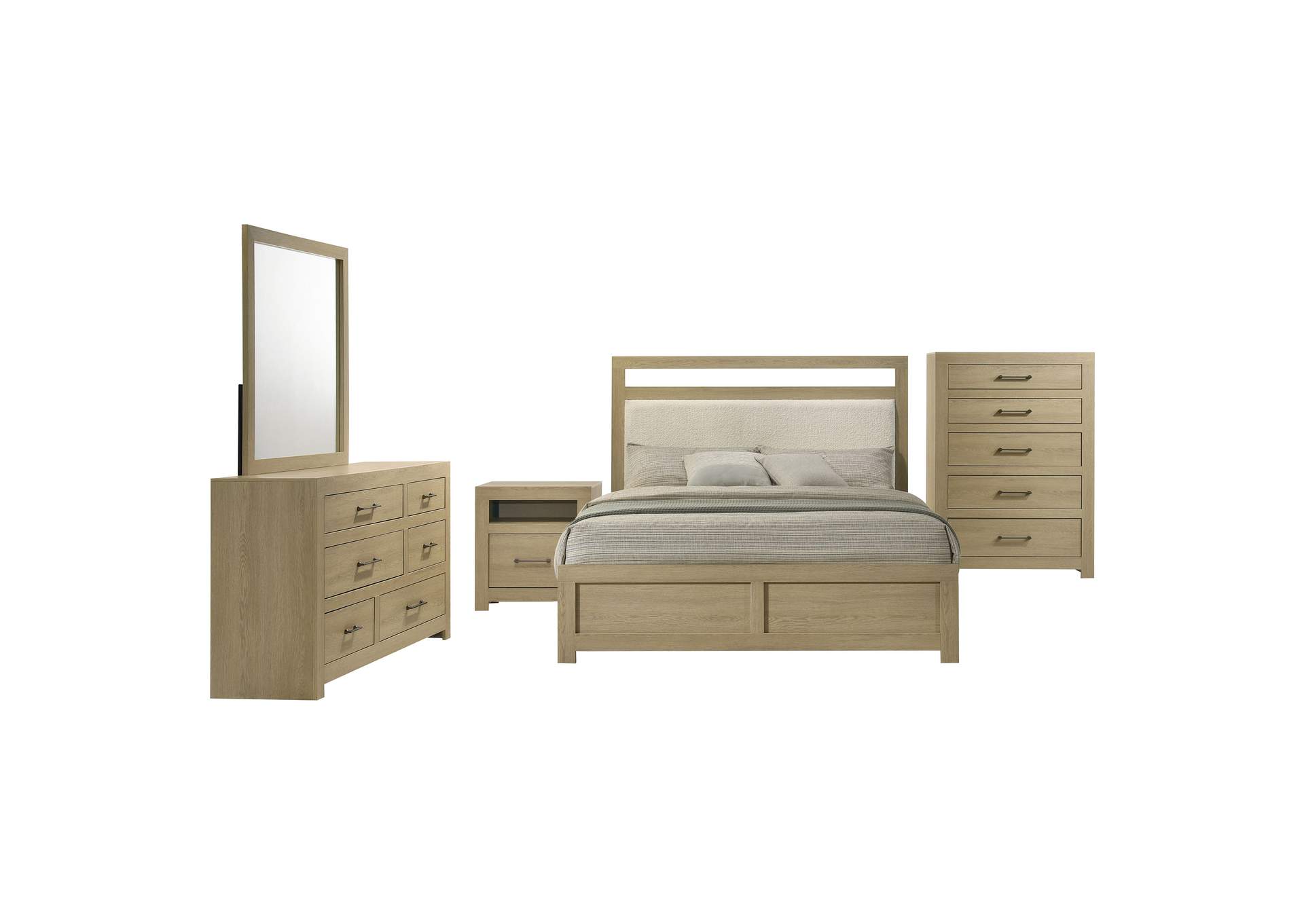 Hendricks 5-piece Eastern King Bedroom Set Light Oak image 21