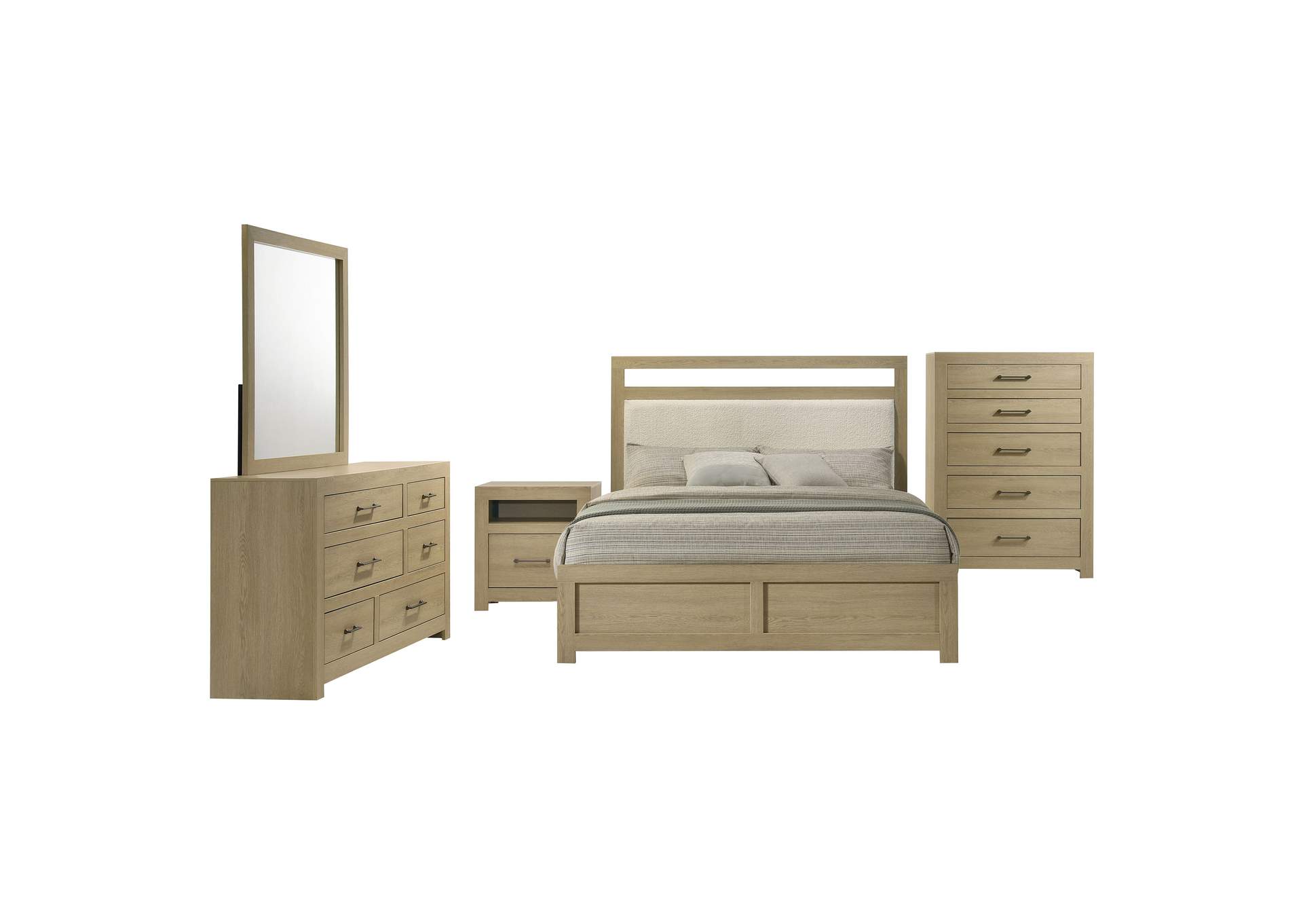 Hendricks 5-piece California King Bedroom Set Light Oak image 21
