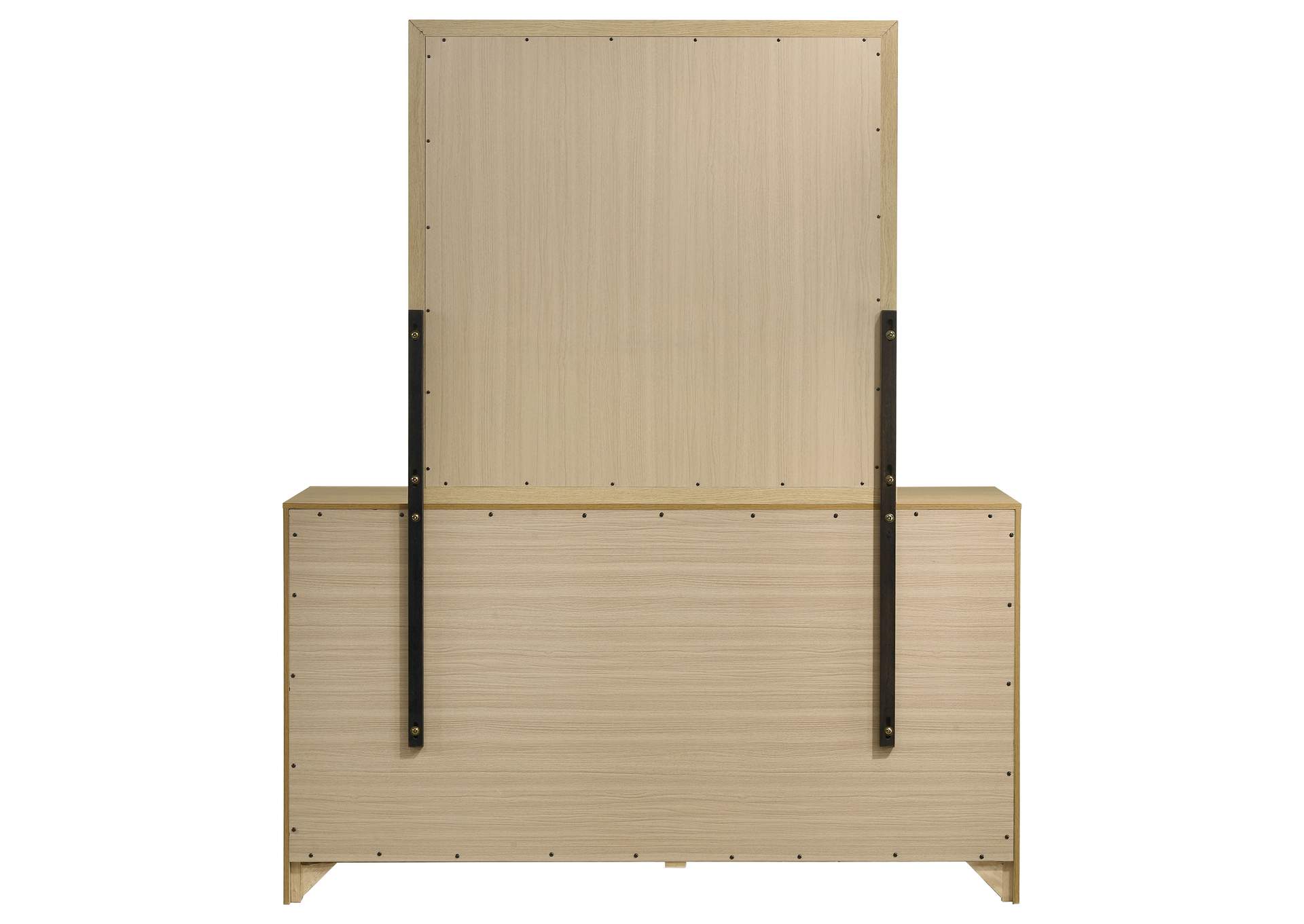 Hendricks 6-drawer Bedroom Dresser and Mirror Light Oak image 8
