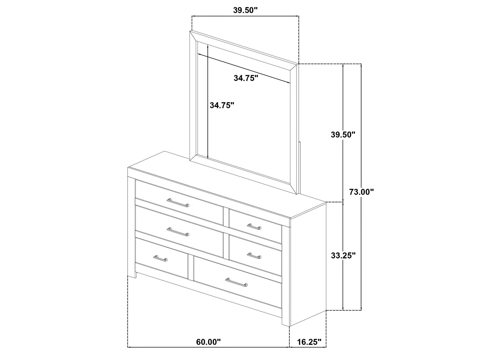 Hendricks 6-drawer Bedroom Dresser and Mirror Light Oak image 14