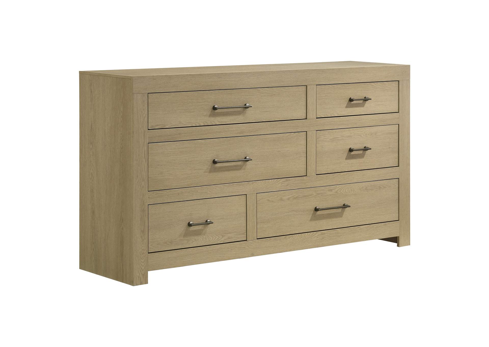 Hendricks 6-drawer Bedroom Dresser Storage Cabinet Light Oak image 1