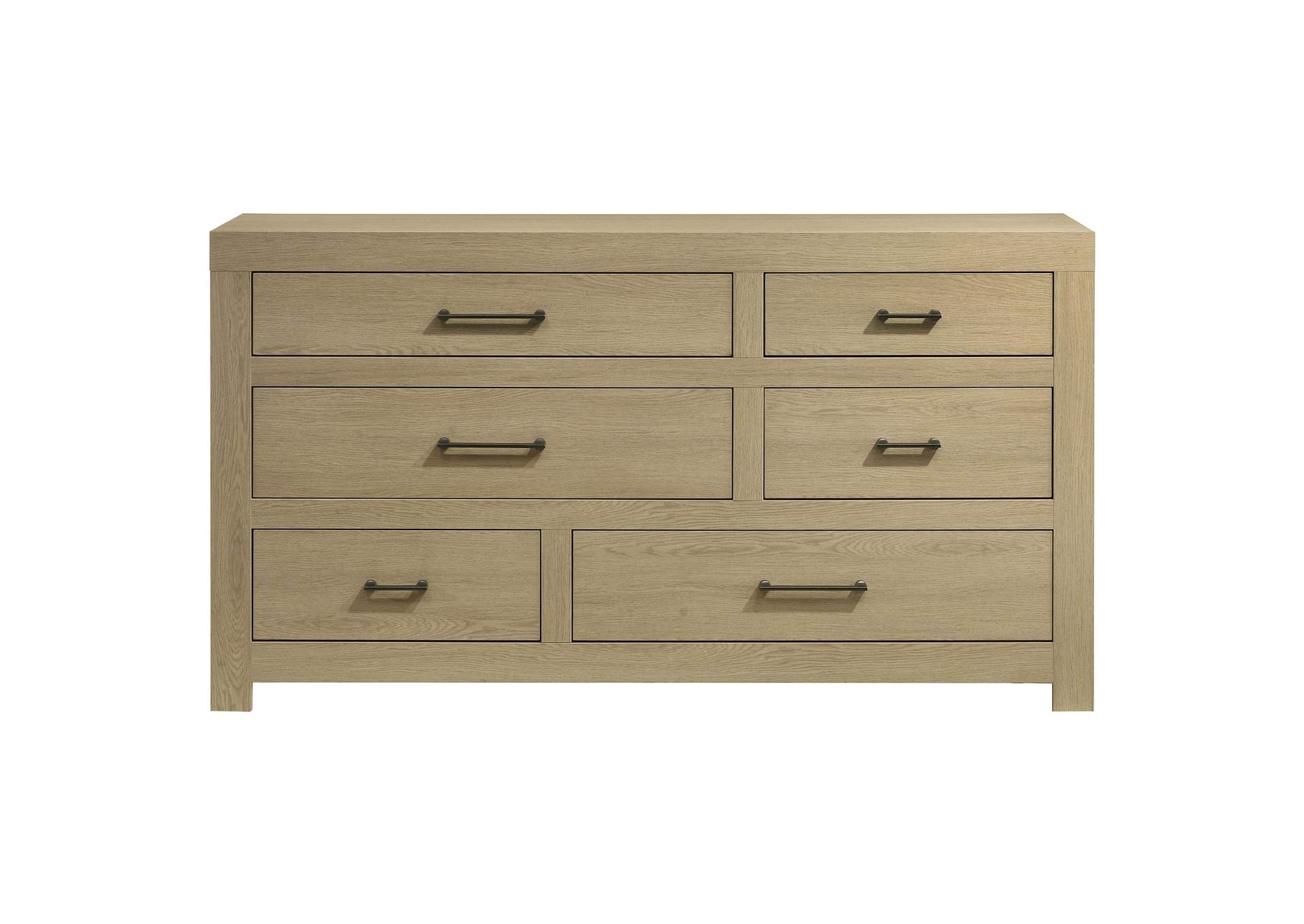 Hendricks 6-drawer Bedroom Dresser Storage Cabinet Light Oak image 4