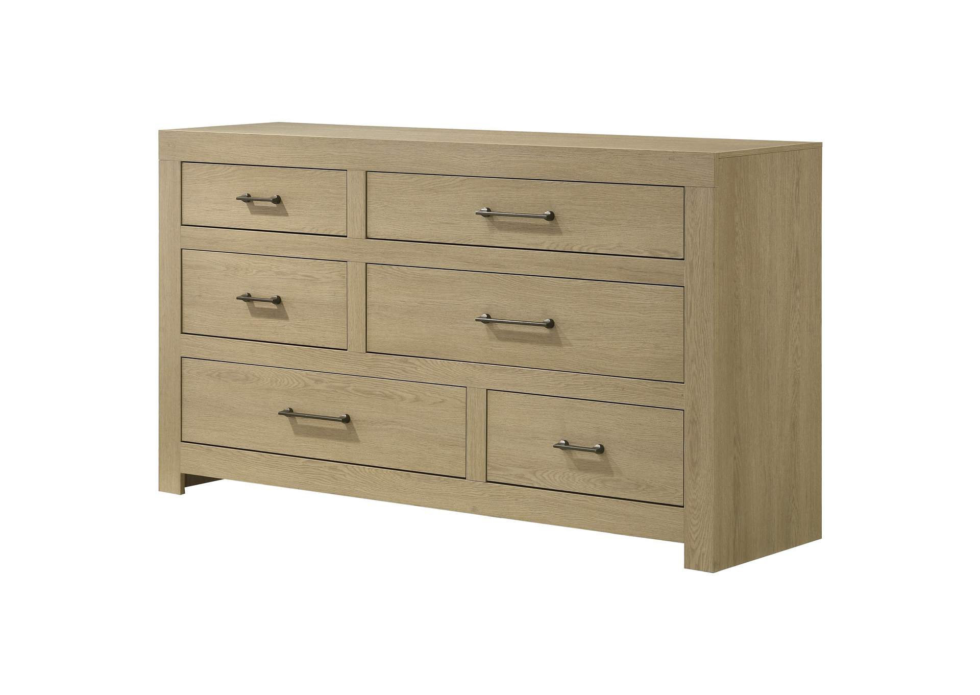 Hendricks 6-drawer Bedroom Dresser Storage Cabinet Light Oak image 5