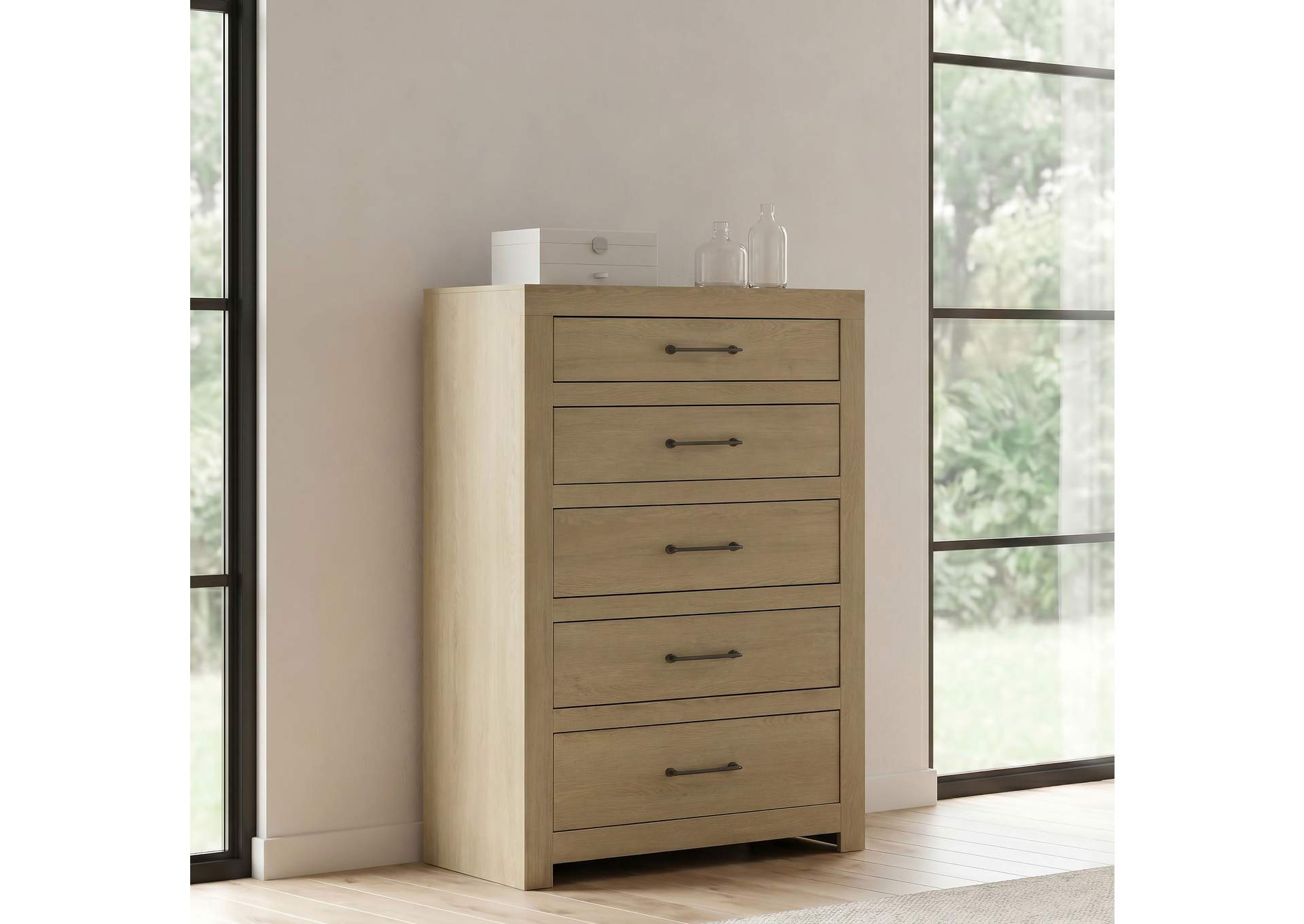 Hendricks 5-drawer Bedroom Chest of Drawers Light Oak image 3