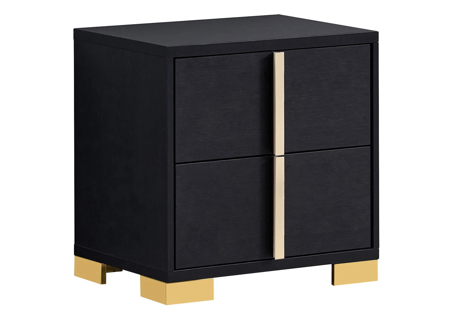 Marceline 2-drawer Nightstand Black