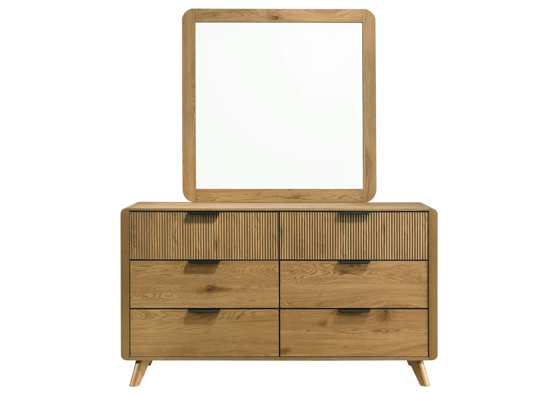 Bennett 6-drawer Bedroom Dresser and Mirror Set Light Oak image 4
