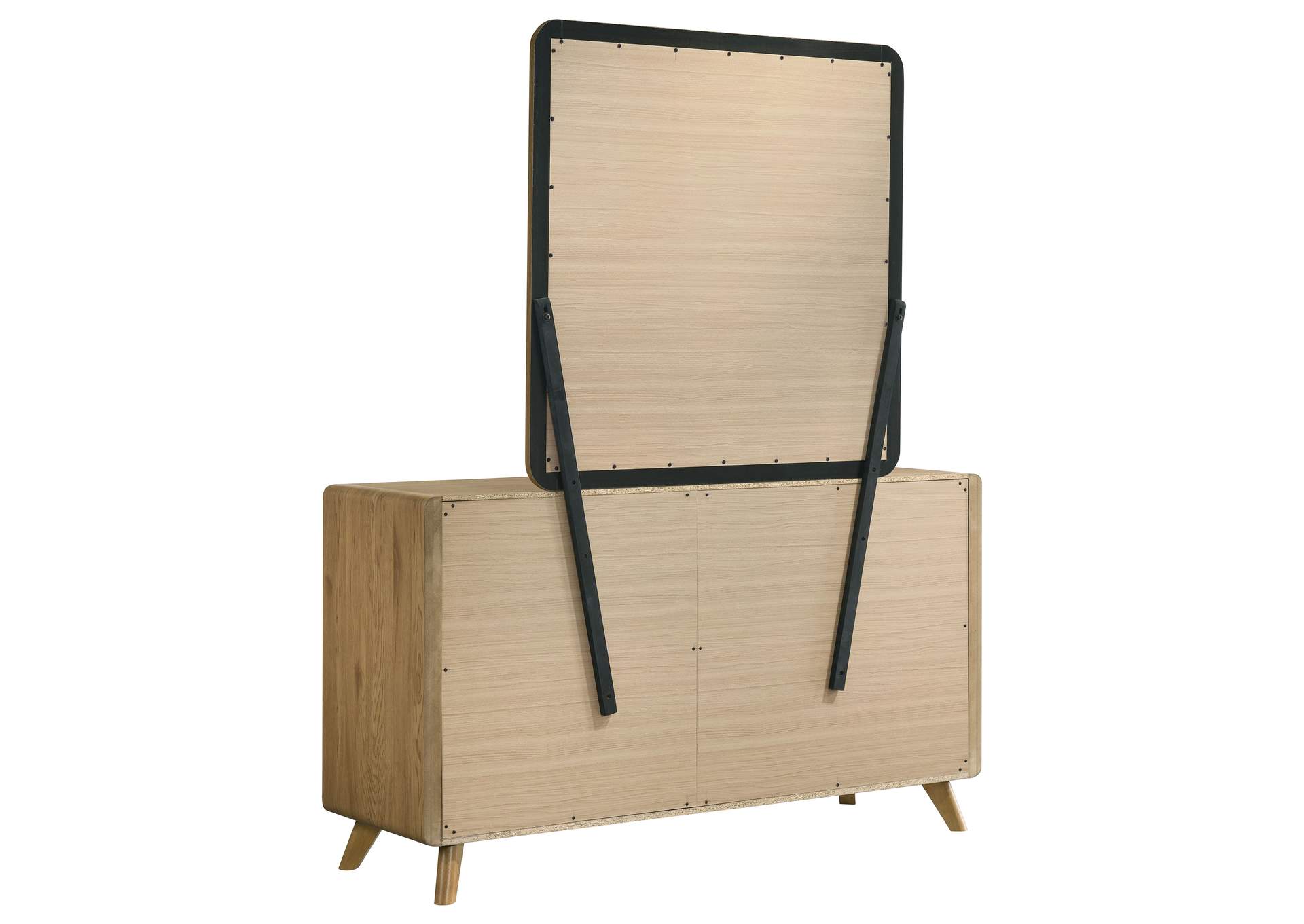 Bennett 6-drawer Bedroom Dresser and Mirror Set Light Oak image 7