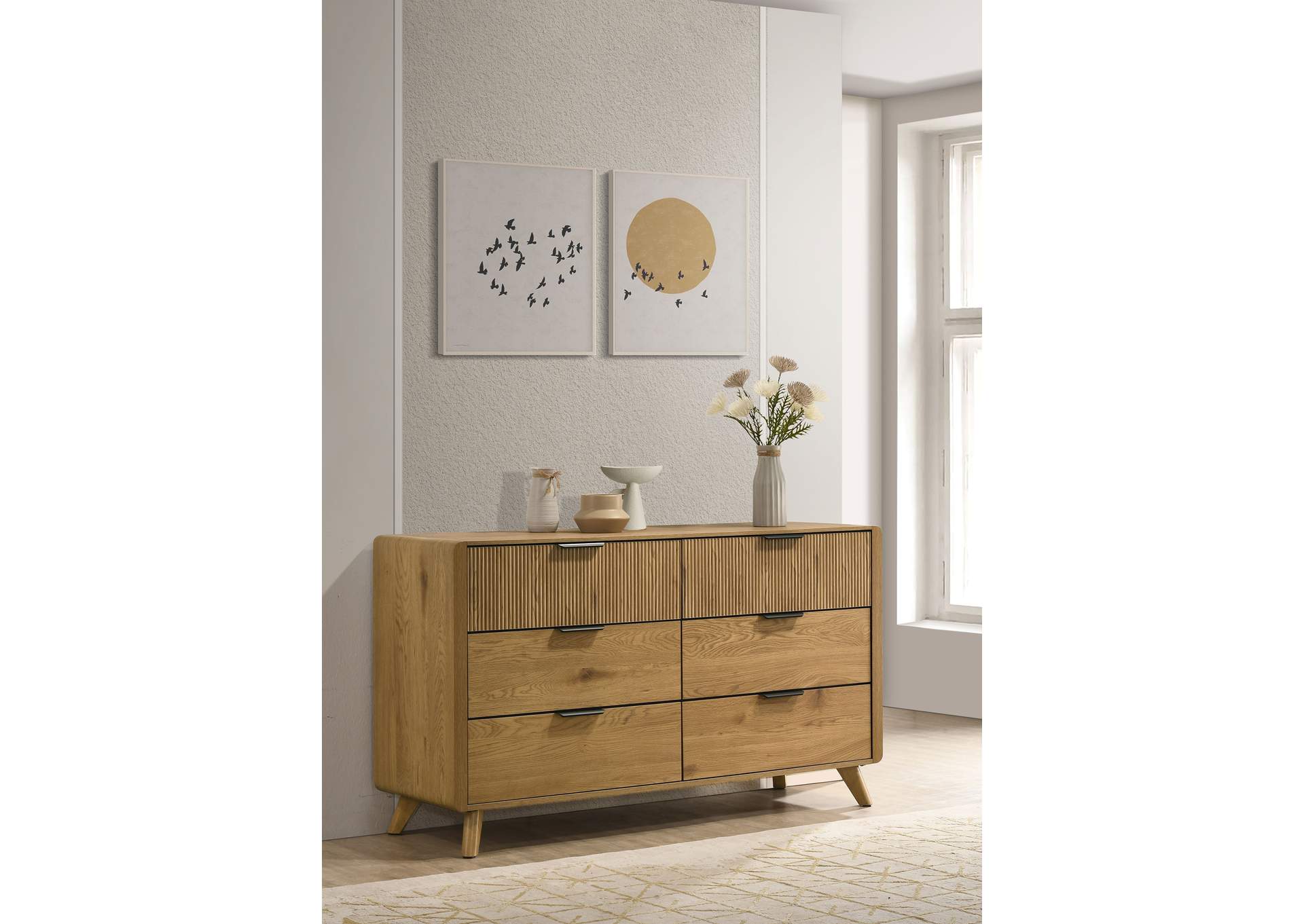 Bennett 6-drawer Bedroom Dresser Cabinet Light Oak image 3