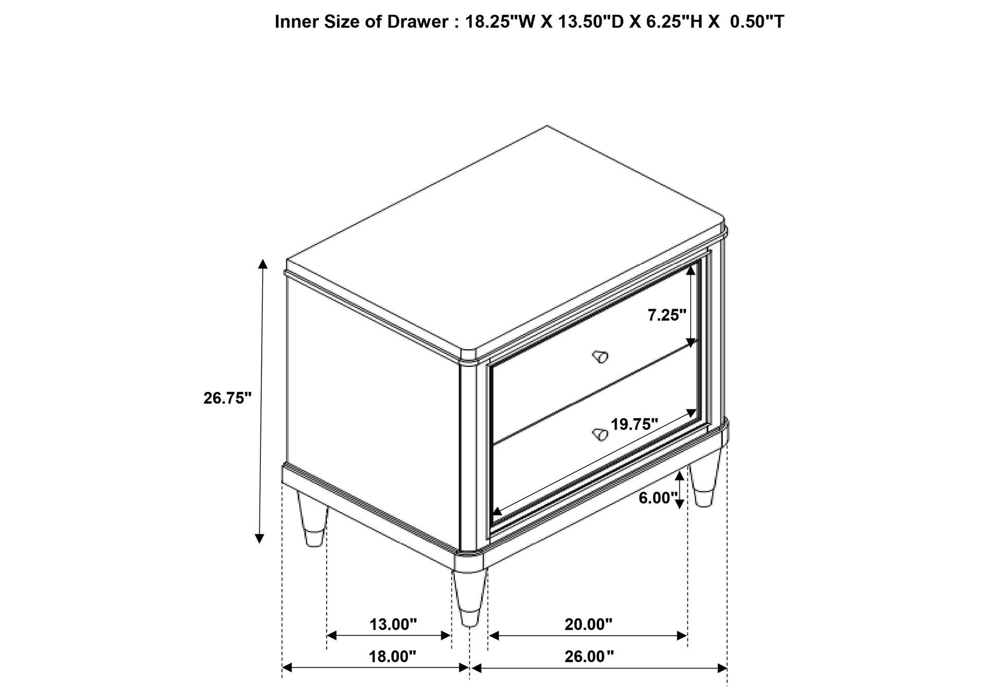 Emberlyn 2-drawer Nightstand Brown