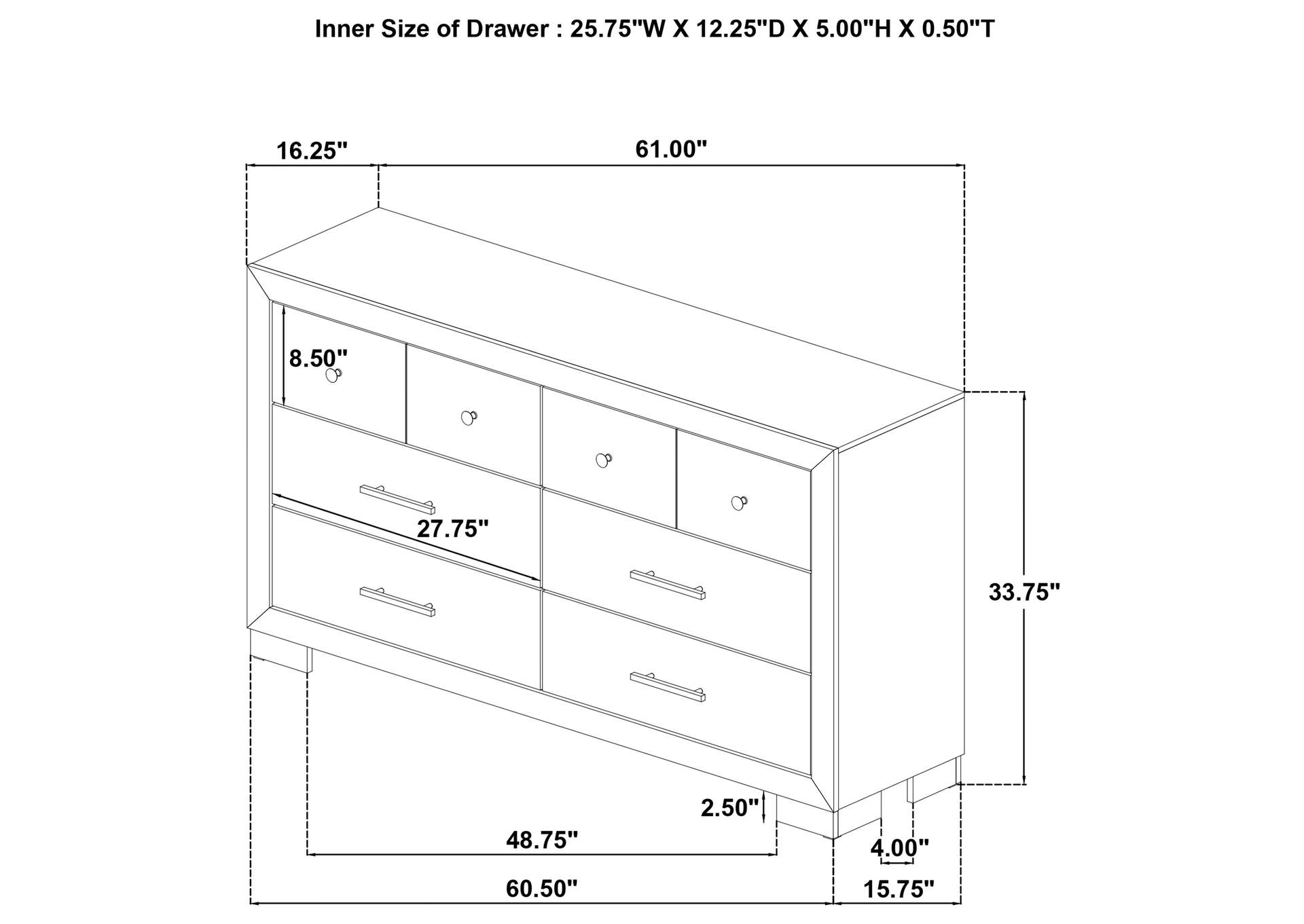 Arielle 6-drawer Bedroom Dresser Cabinet Light Oak image 13