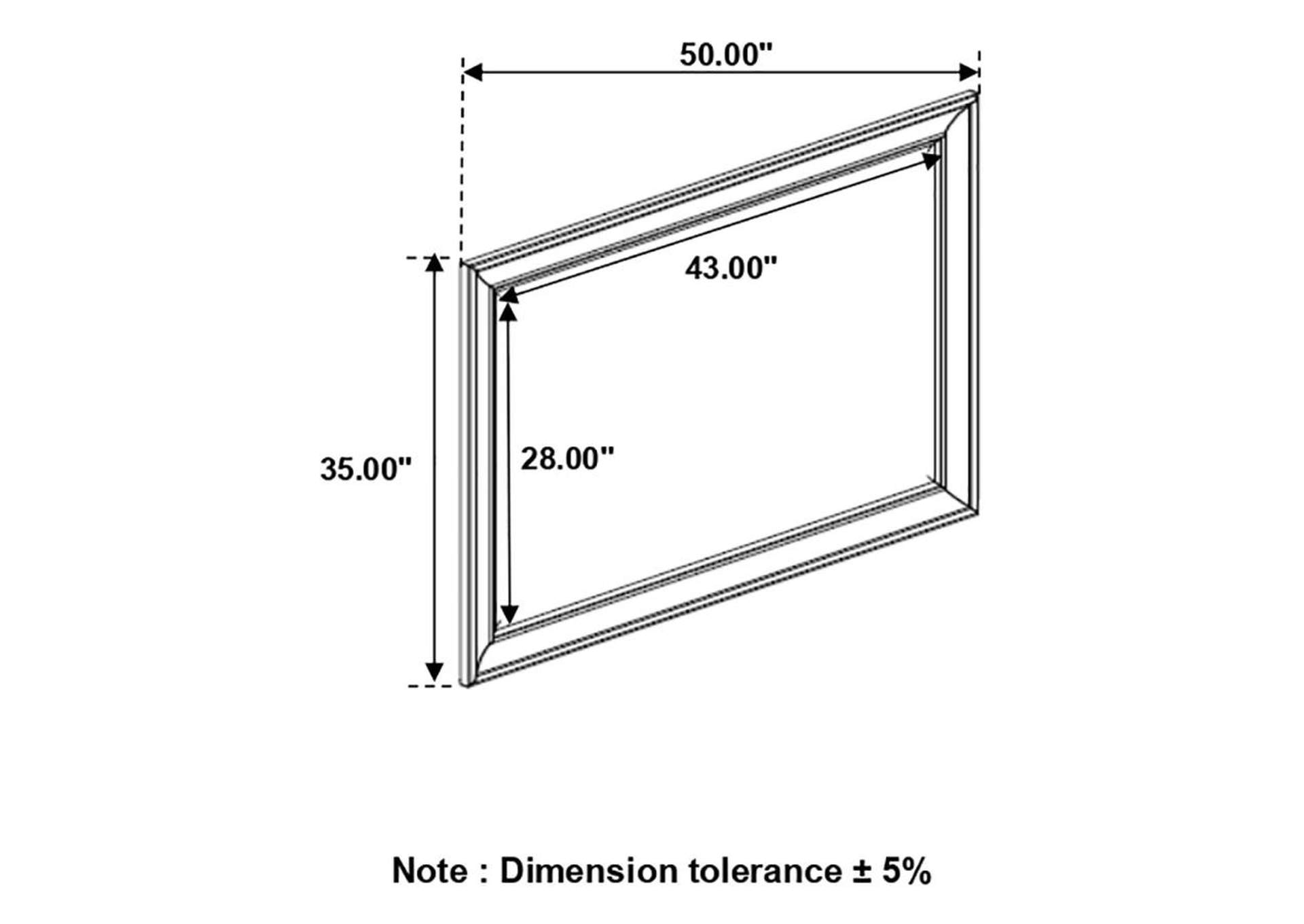 Alderwood Rectangle Dresser Mirror French Grey