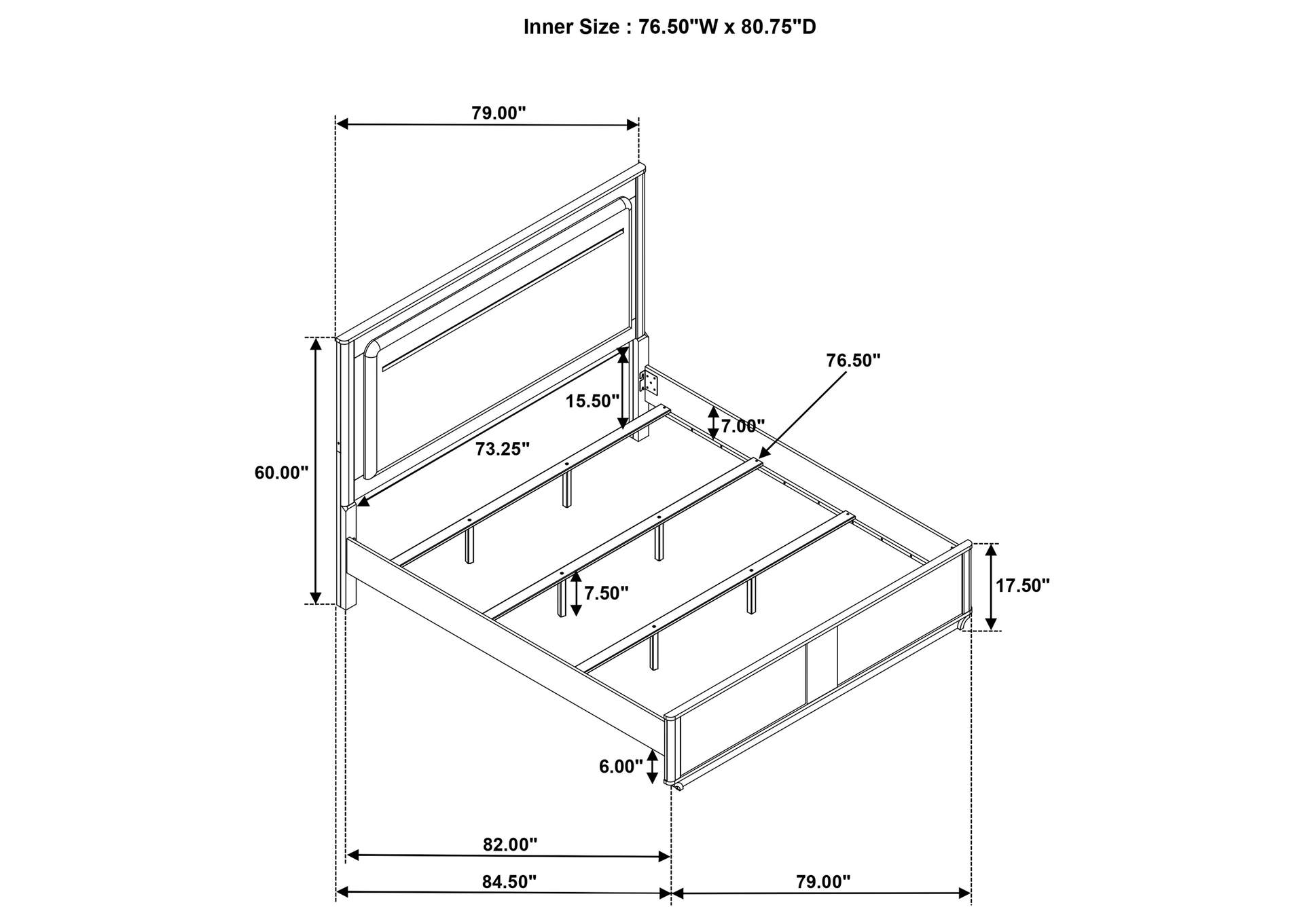 Leanne Eastern King LED Panel Bed Off White and Light Oak image 12