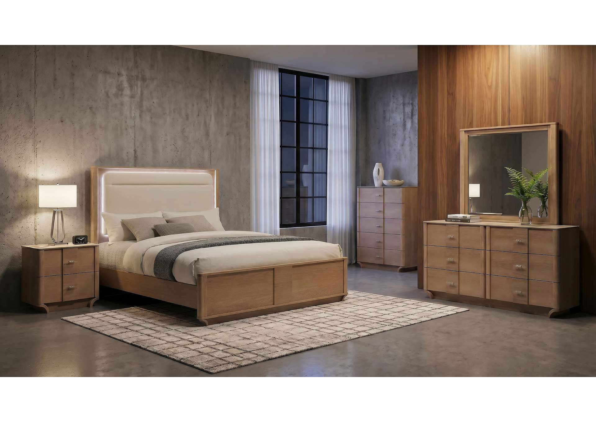 Leanne 5-piece Queen Bedroom Set Light Oak image 1
