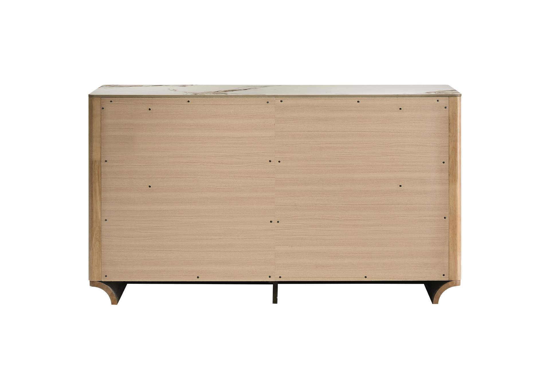 Leanne 6-drawer Sinter Stone Top Dresser Cabinet Light Oak image 8