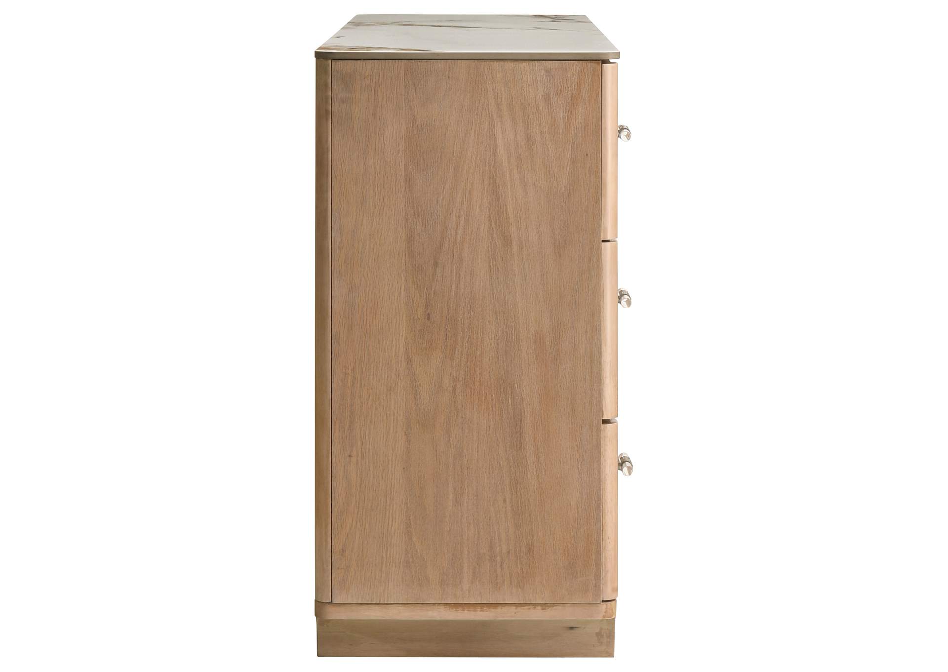 Leanne 6-drawer Sinter Stone Top Dresser Cabinet Light Oak image 10