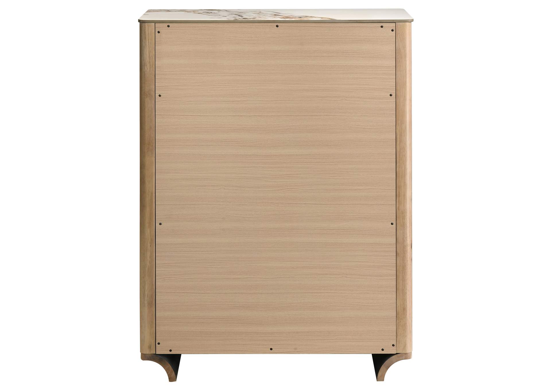 Leanne 5-drawer Sinter Stone Top Chest of Drawers Light Oak image 8