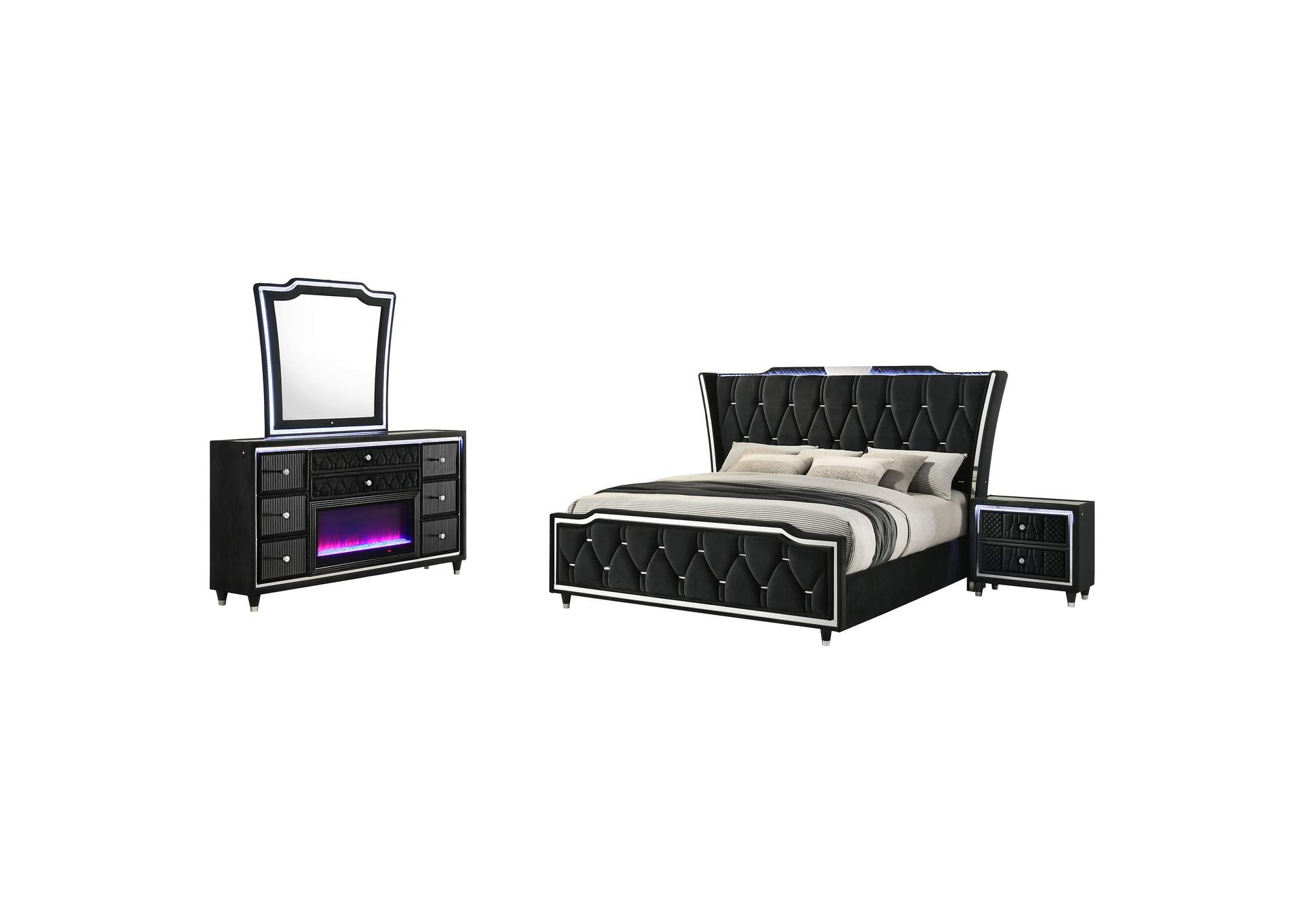 Lorient 4-piece California King Bedroom Set Black image 21