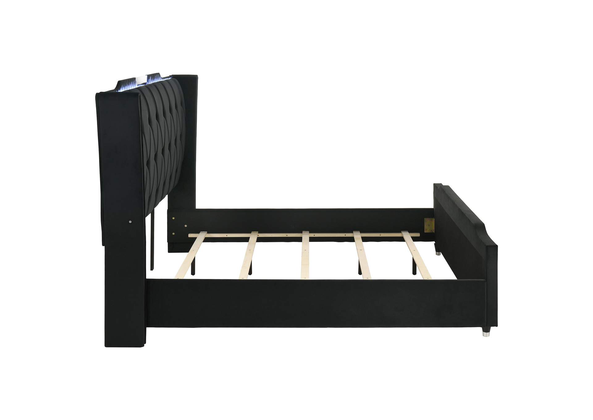 Lorient California King LED Upholstered Bed Black image 7